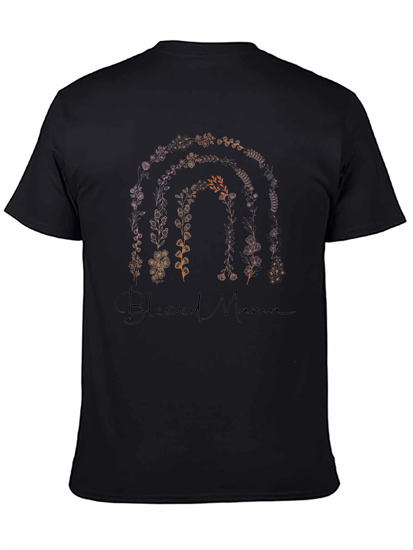 Blessed Mama Floral Rainbow Graphic Tee