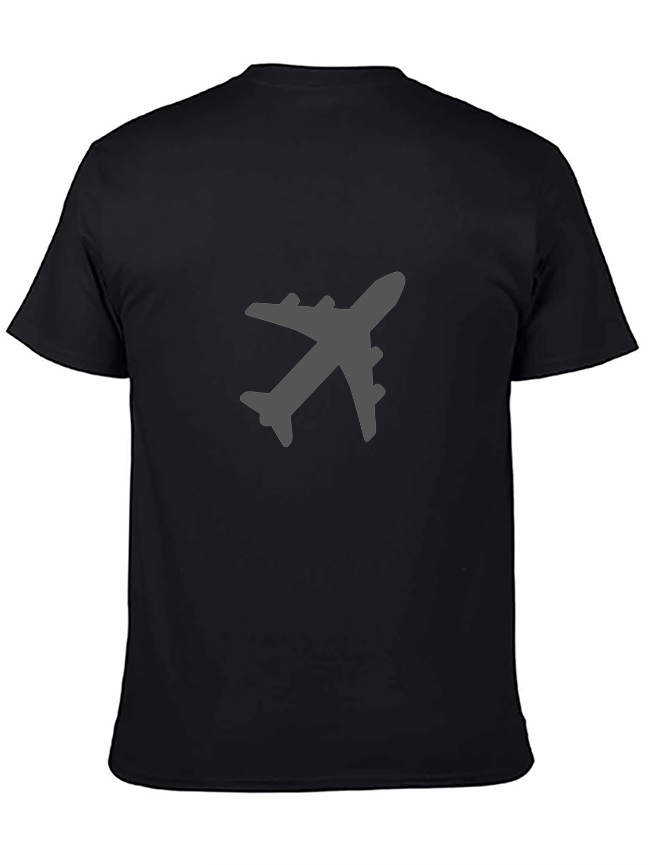 Airplane Graphic Tee - Black Cotton Blend
