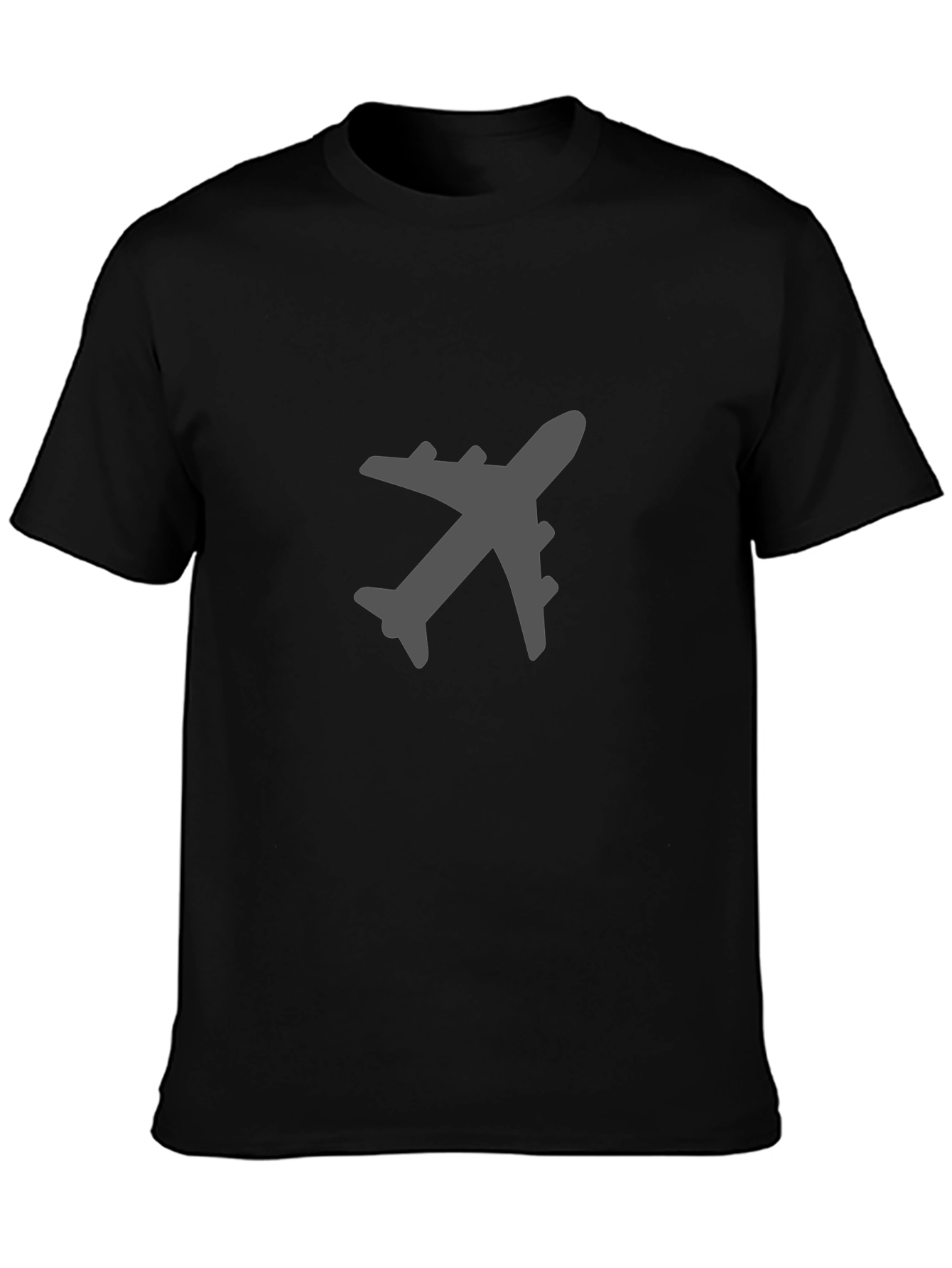 Airplane Graphic Tee - Black Cotton Blend