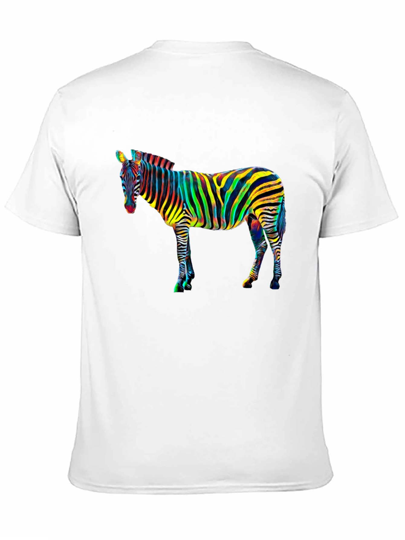 Psychedelic Zebra Graphic Tee - Mens Black T-Shirt