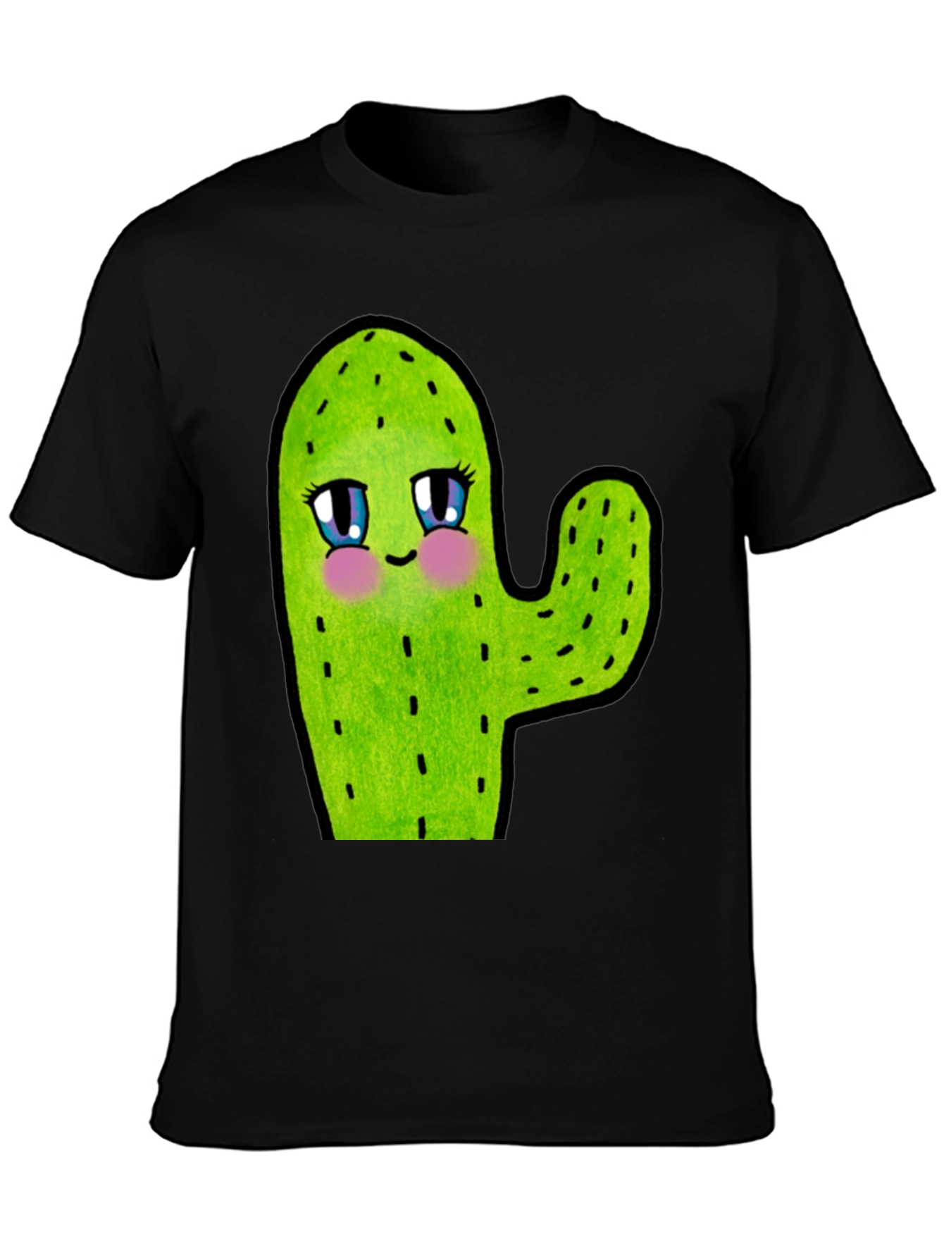 Kawaii Cactus Tee - Black Unisex T-Shirt