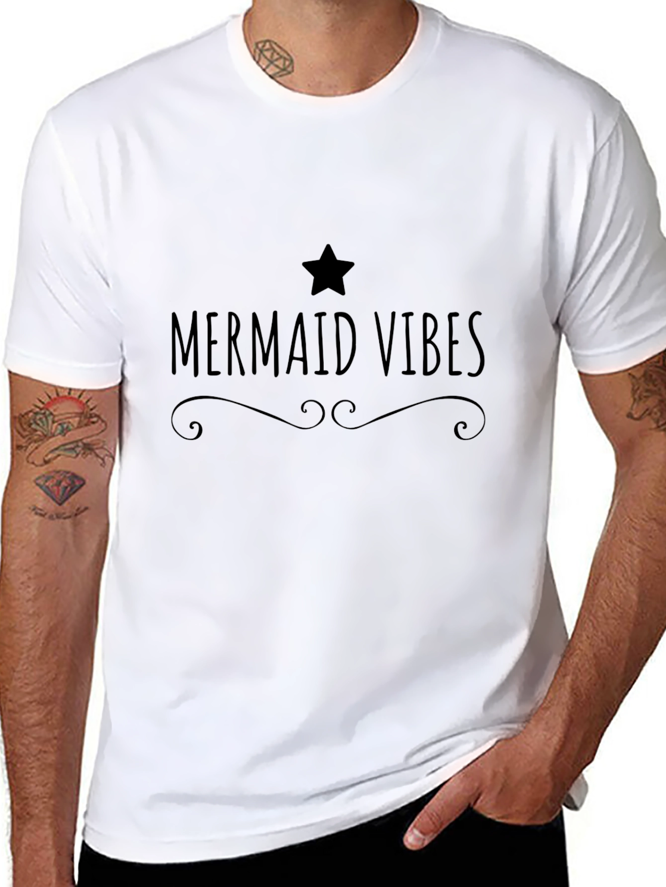 Mermaid Vibes Graphic Tee - Black T-Shirt