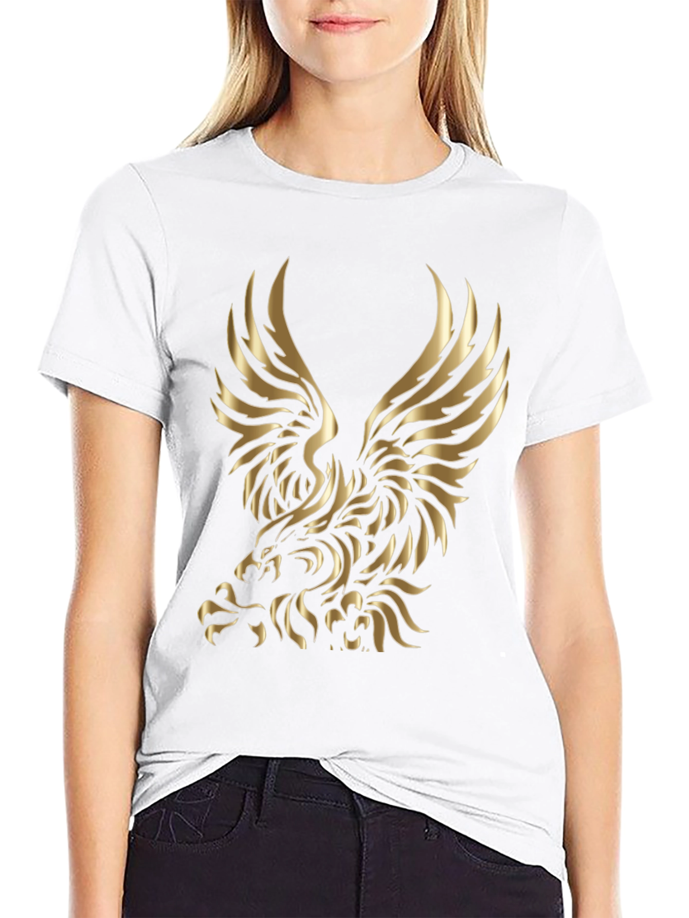 Gold Eagle Graphic Black T-Shirt