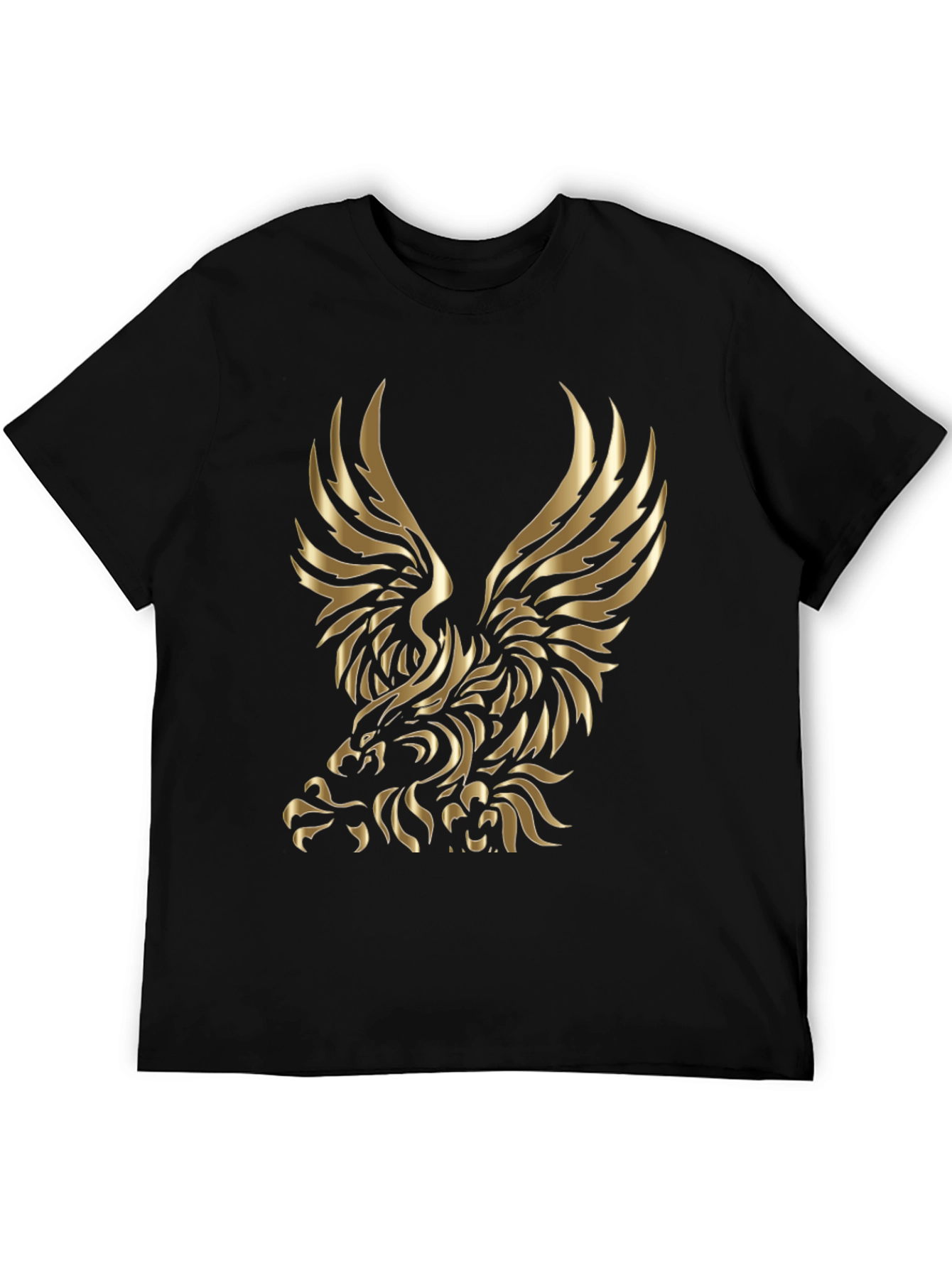 Gold Eagle Graphic Black T-Shirt