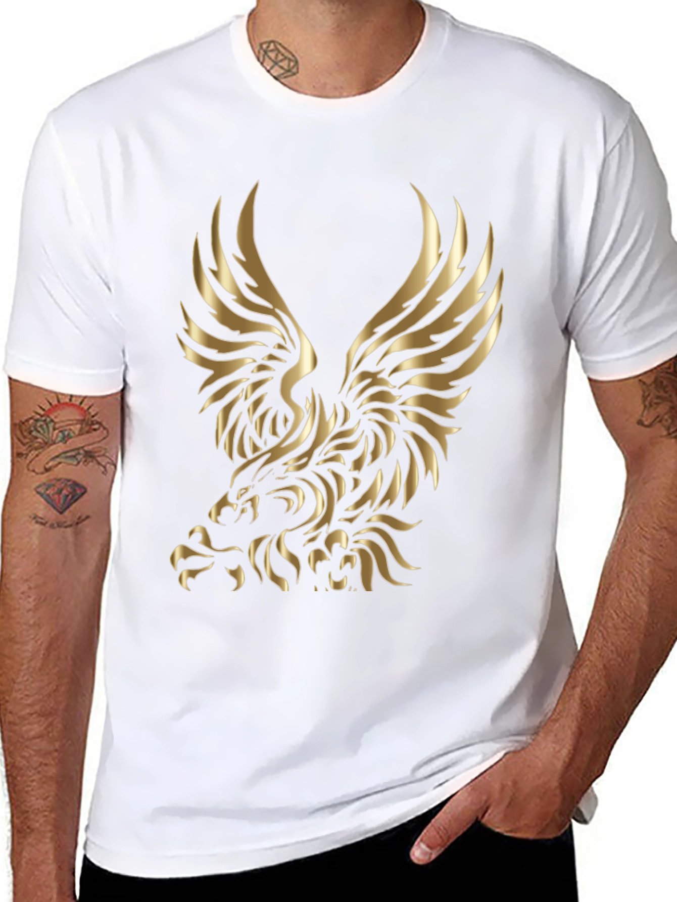 Gold Eagle Graphic Black T-Shirt