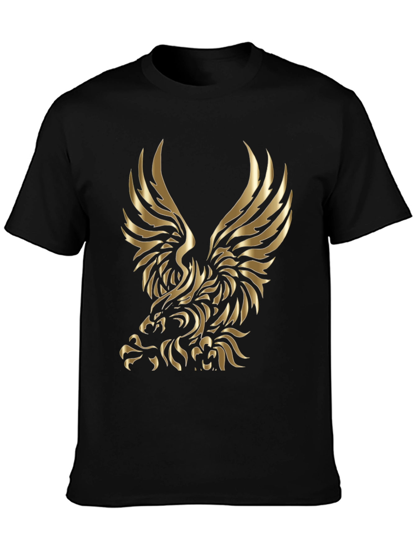 Gold Eagle Graphic Black T-Shirt