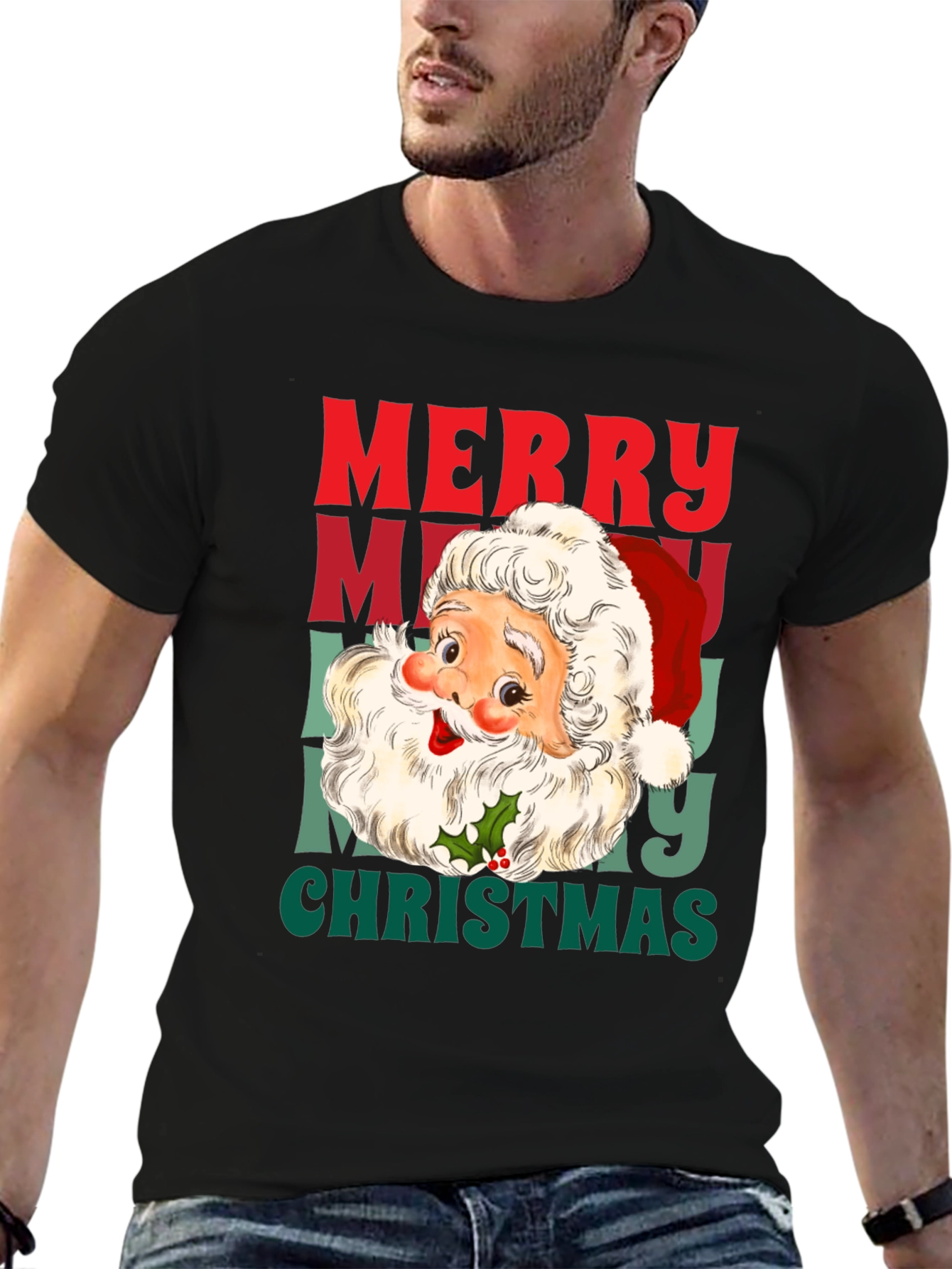 Merry Christmas Santa Graphic T-Shirt