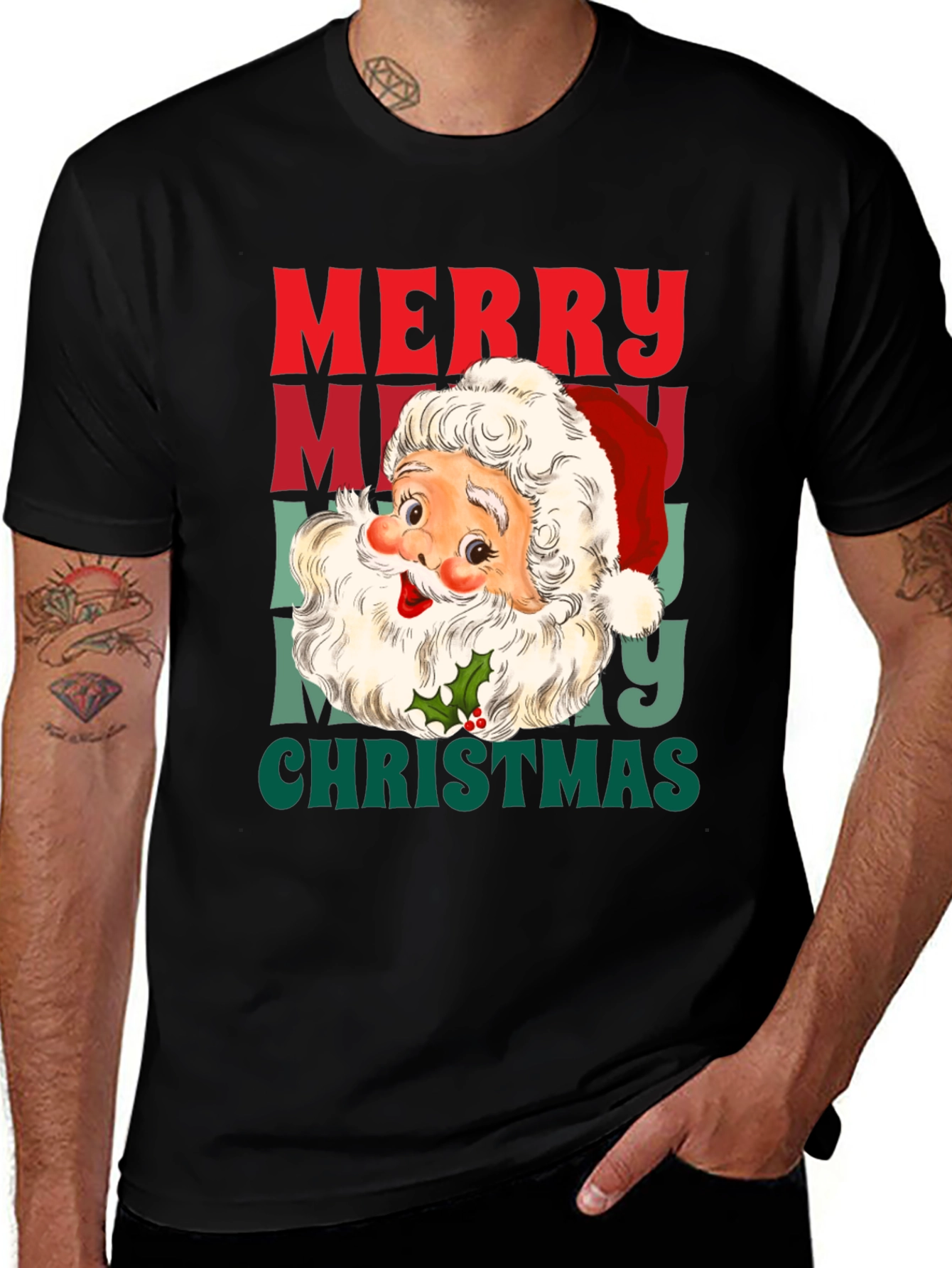 Merry Christmas Santa Graphic T-Shirt
