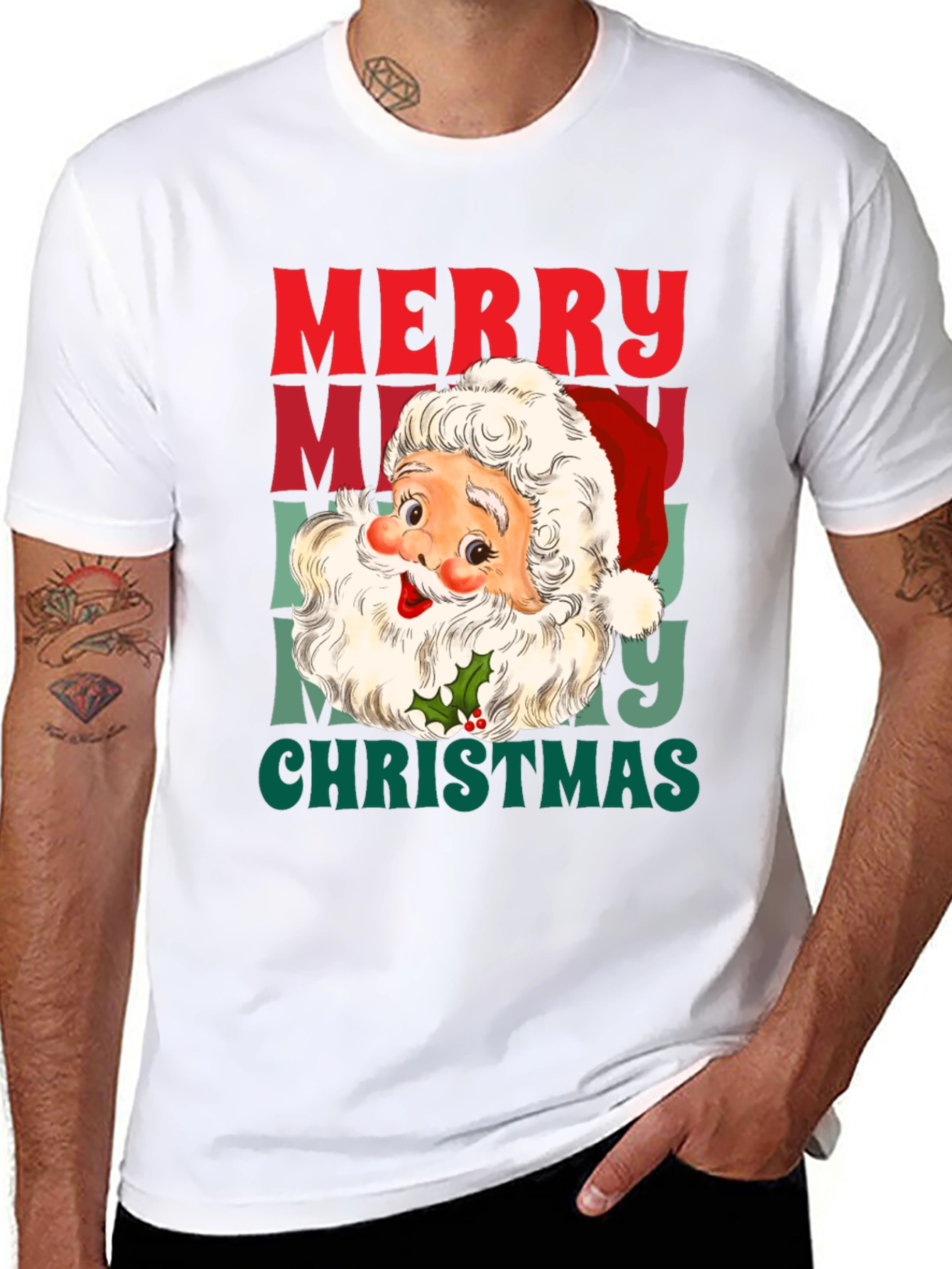 Merry Christmas Santa Graphic T-Shirt