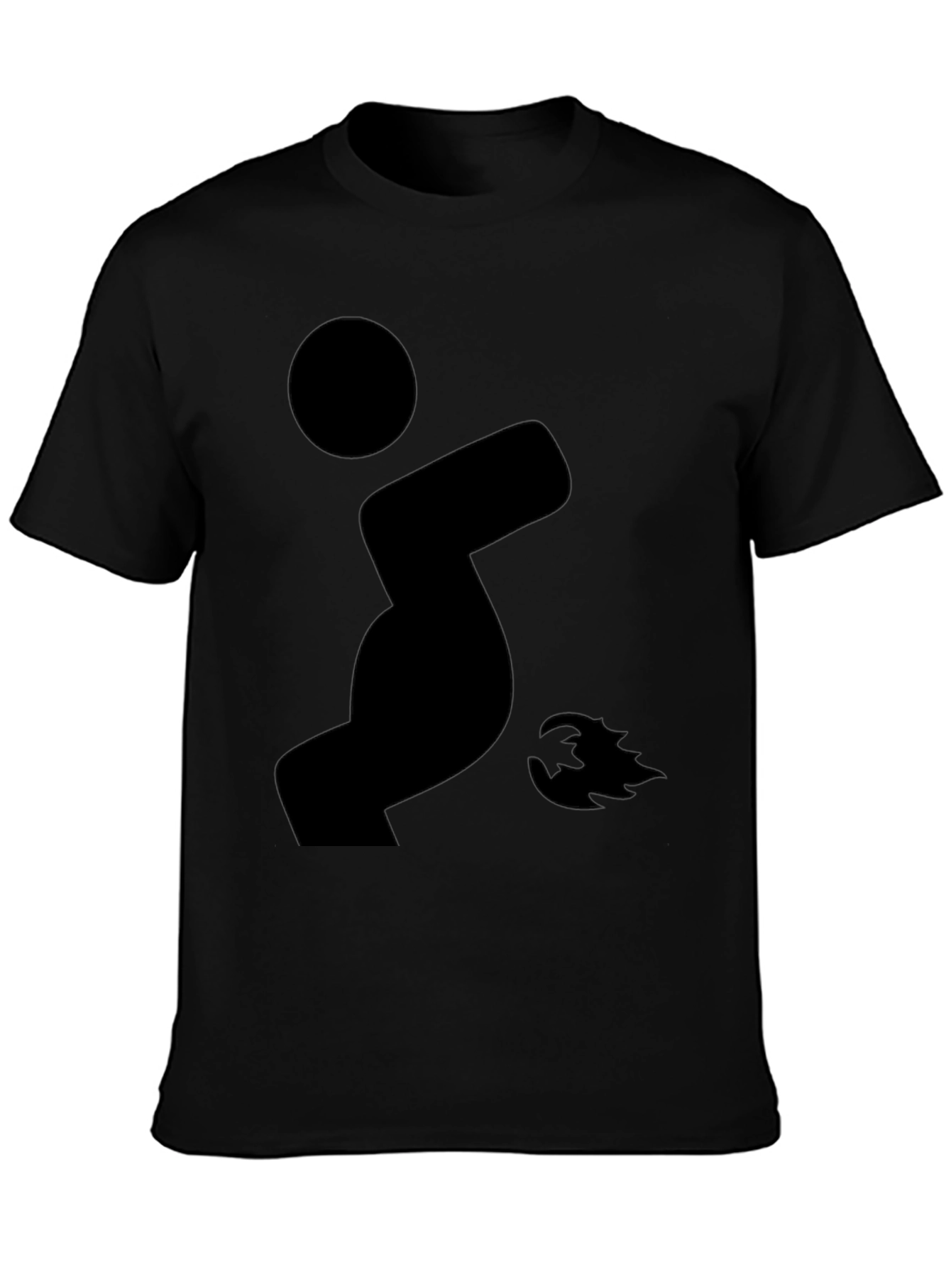 Funny Stick Figure Yoga Black T-Shirt
