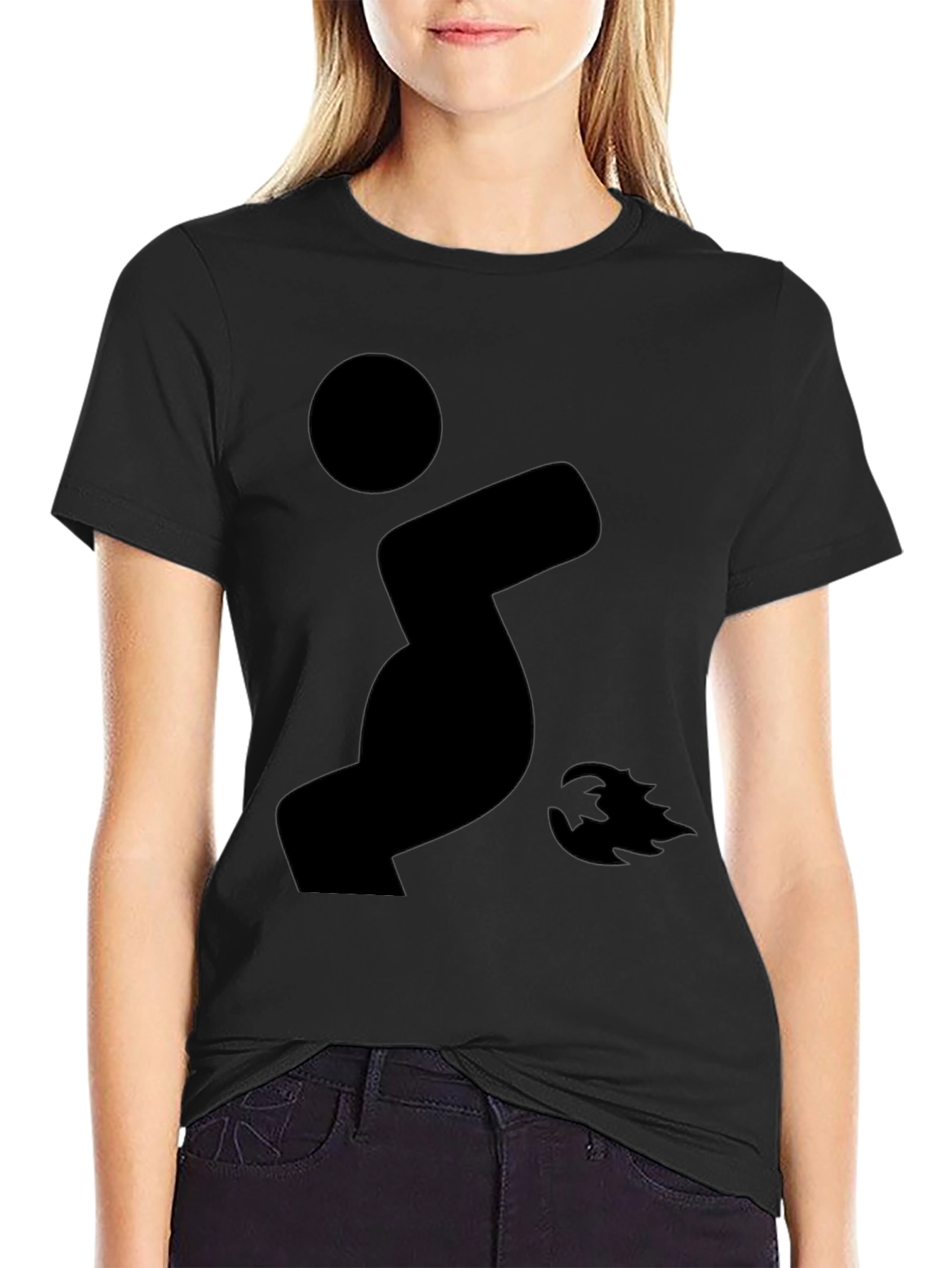 Funny Stick Figure Yoga Black T-Shirt