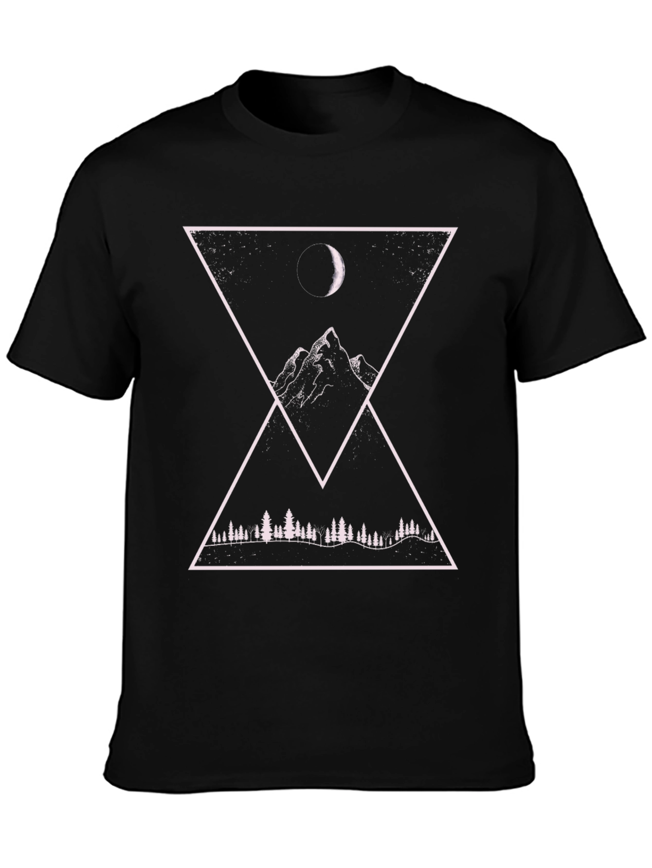 Geometric Mountain Moon Graphic Tee