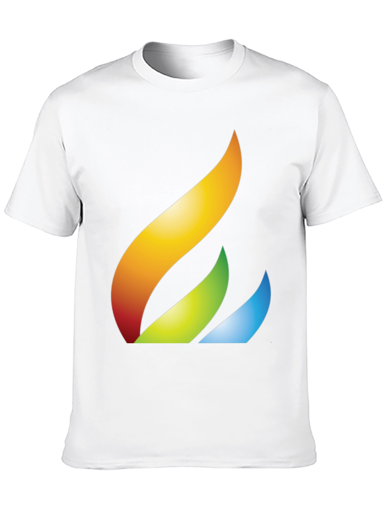 Abstract Flame Graphic Tee - Black Cotton Casual T-Shirt