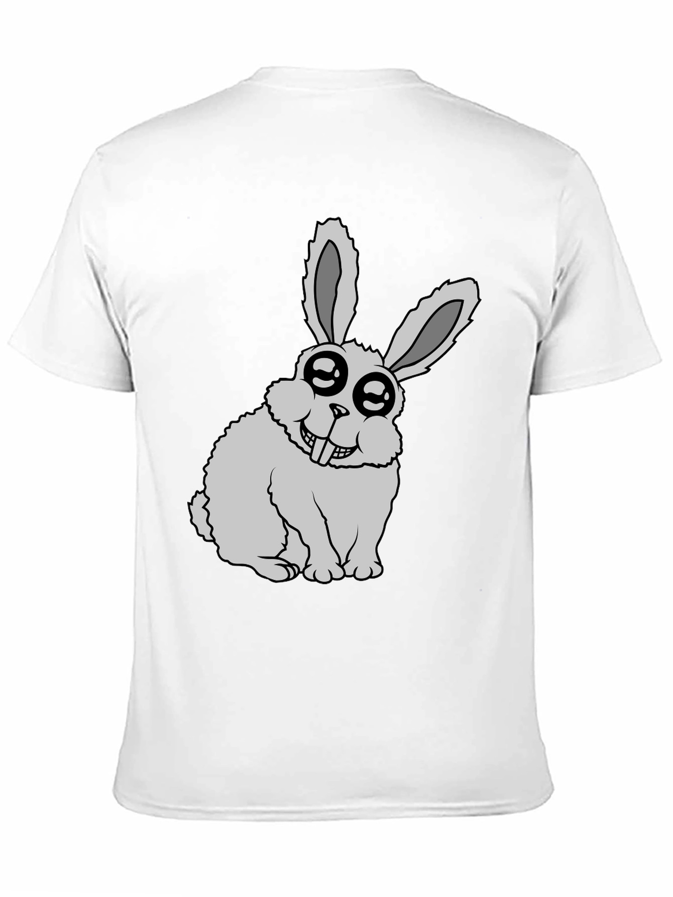 Funny Rabbit Graphic Tee - Black Cotton Casual T-Shirt