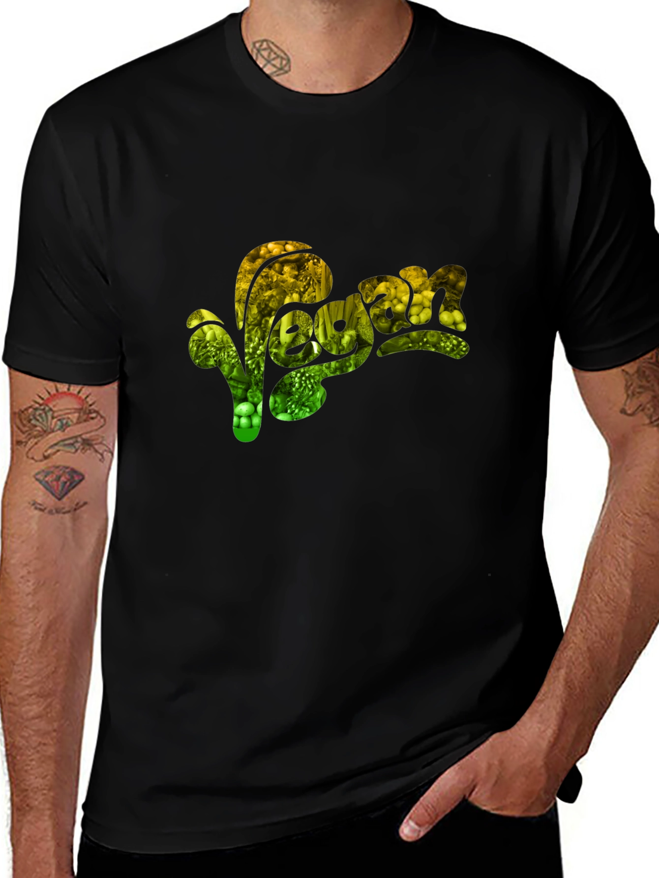Vegan Graphic T-Shirt - Black