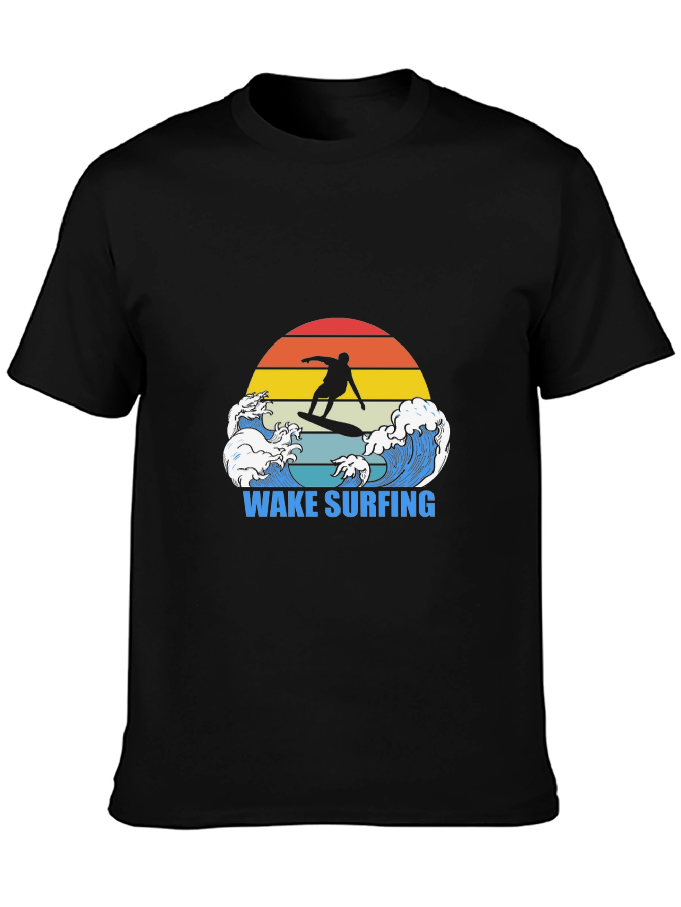 Wake Surfing T-Shirt Surfer Graphic Tee Cool Summer Top