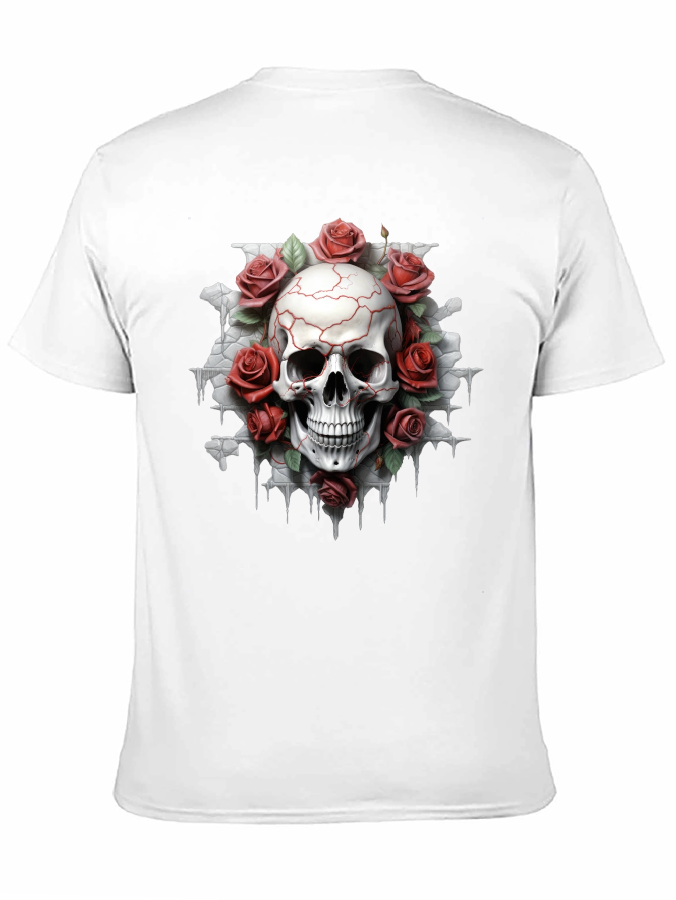 Skull & Roses Graphic Tee - Dark Aesthetic