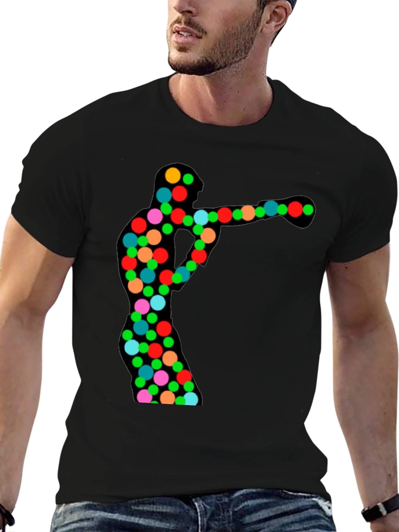 Abstract Boxer Black T-Shirt
