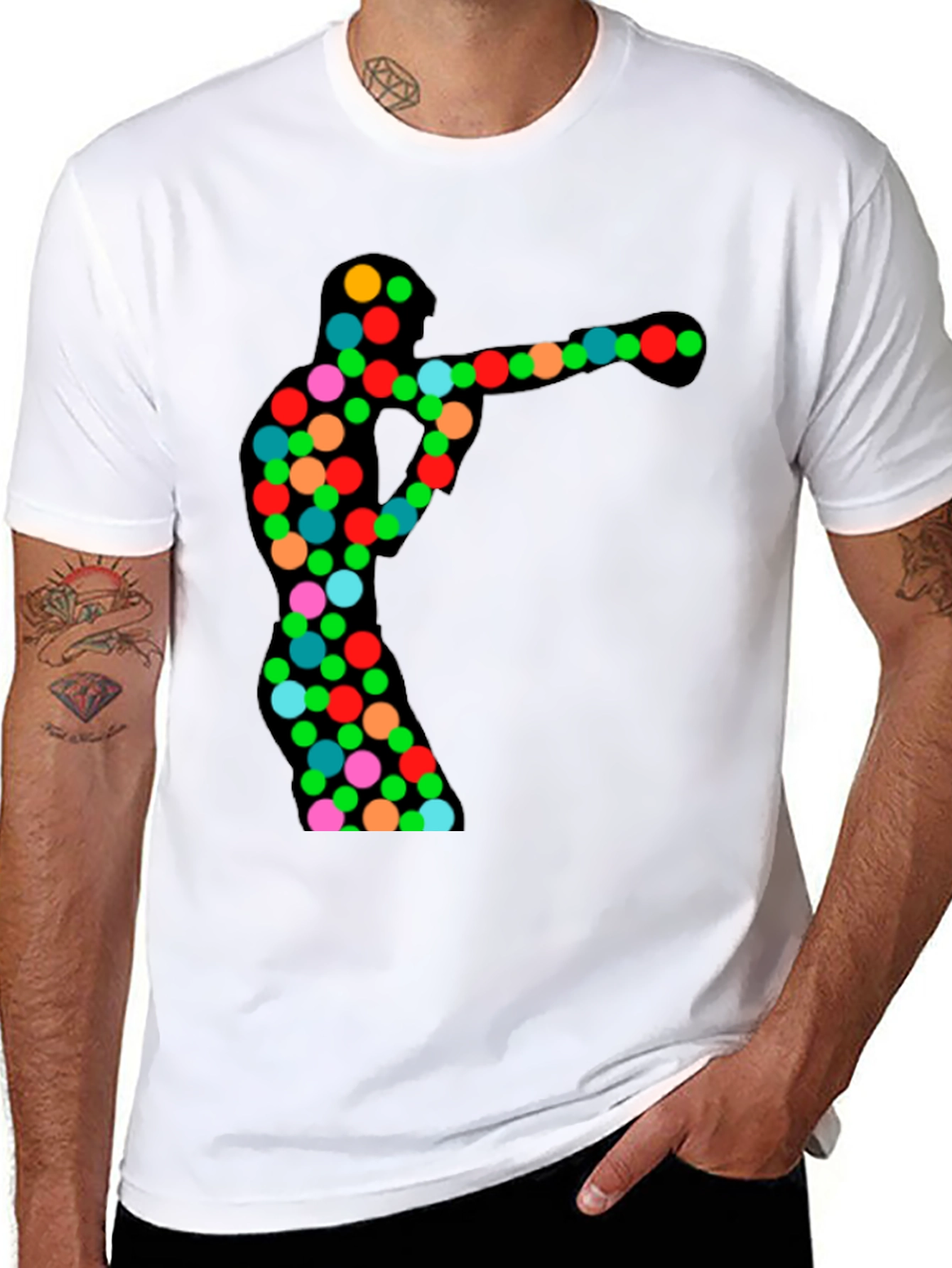 Abstract Boxer Black T-Shirt