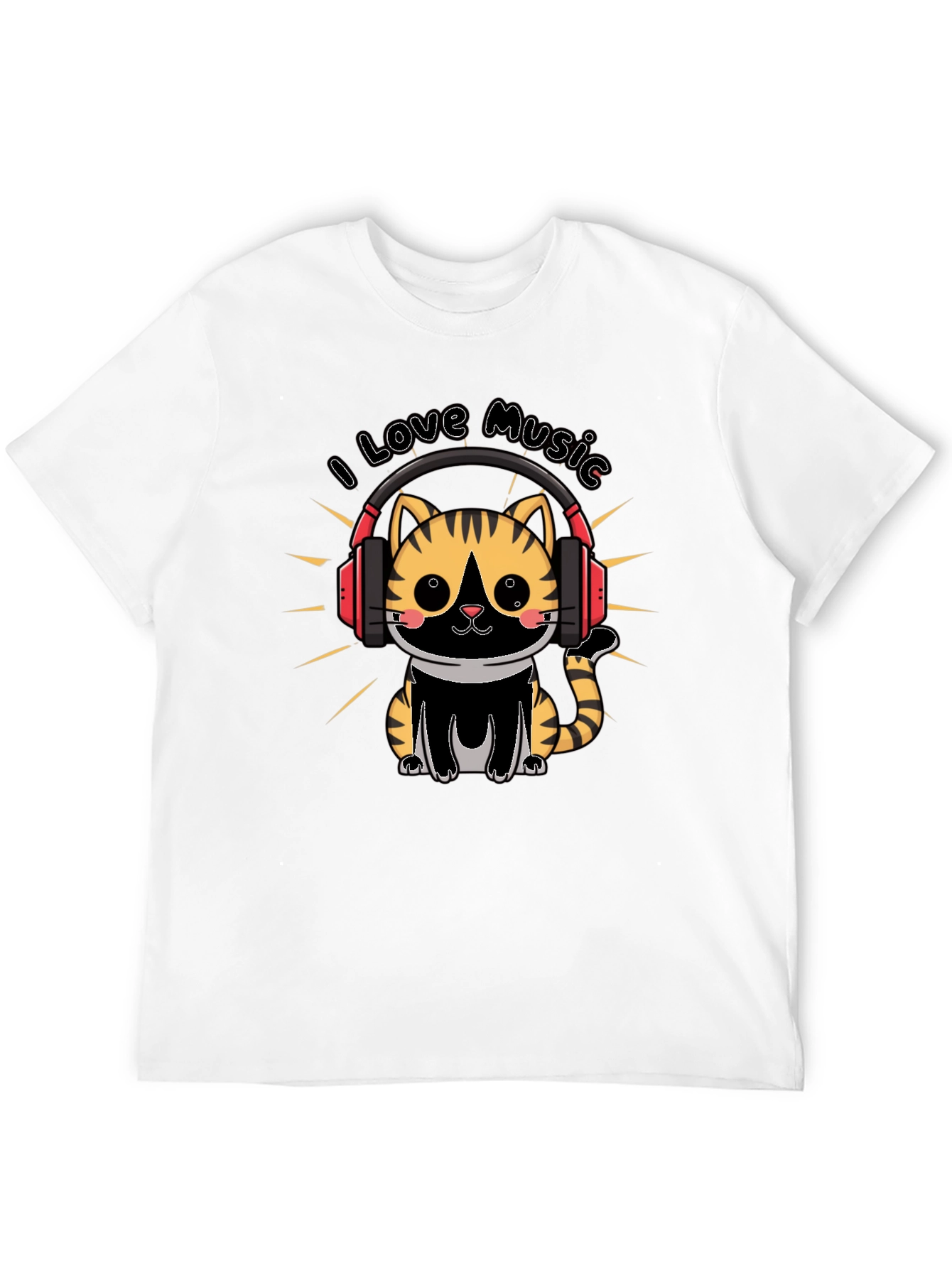 Cute Cat I Love Music T-Shirt