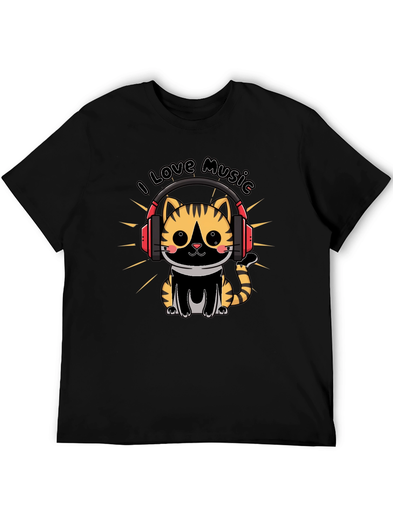 Cute Cat I Love Music T-Shirt