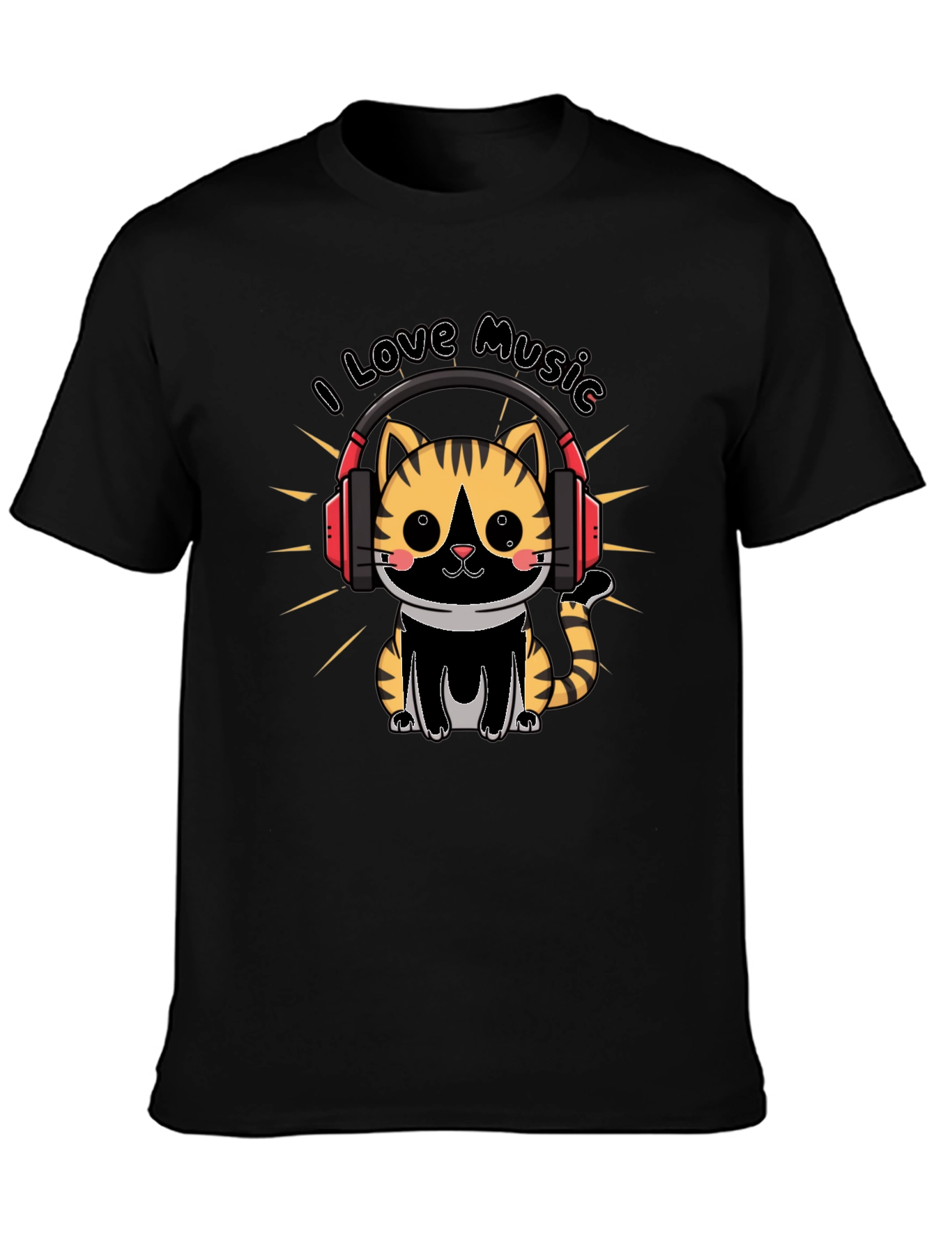Cute Cat I Love Music T-Shirt