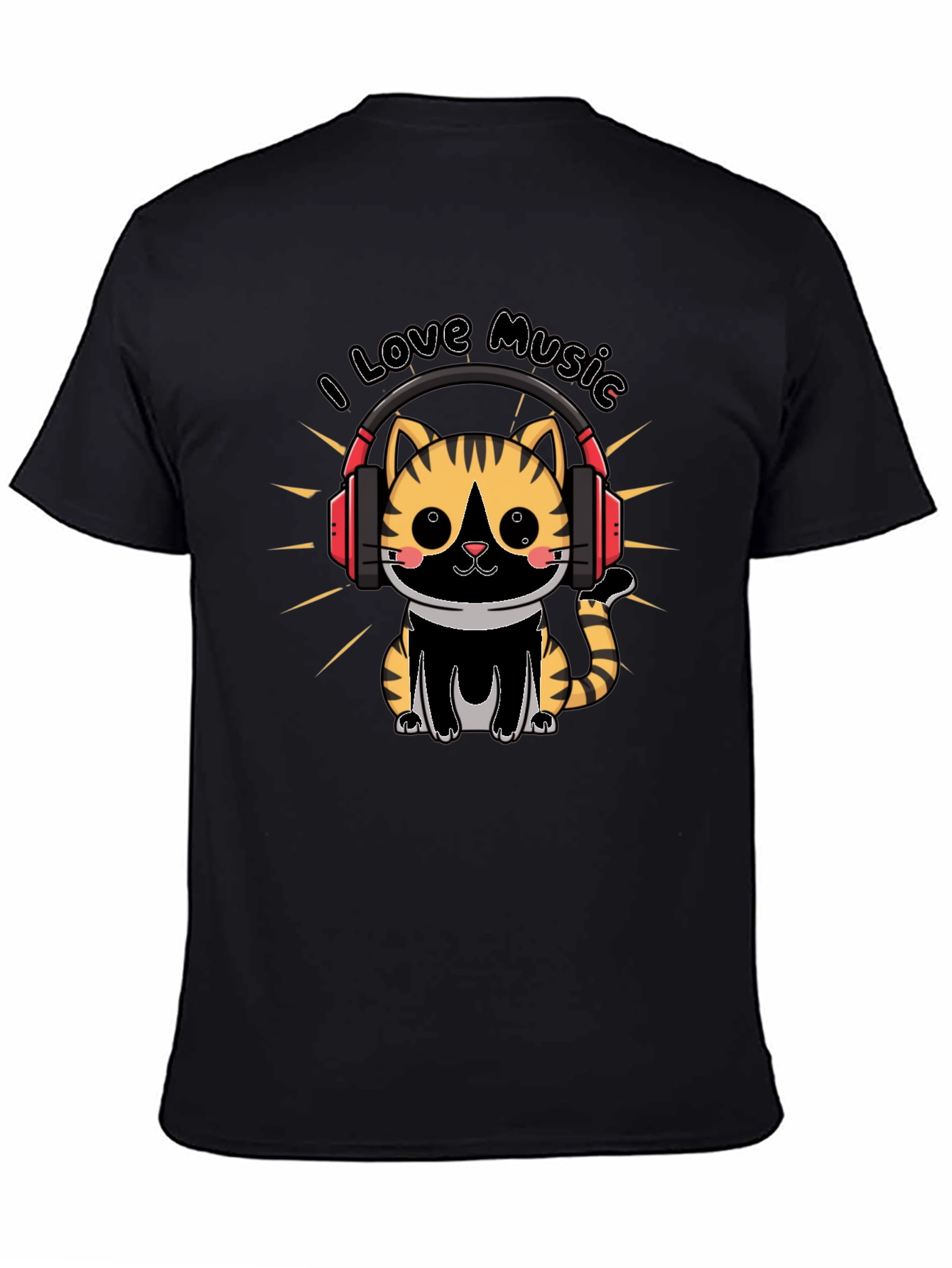 Cute Cat I Love Music T-Shirt