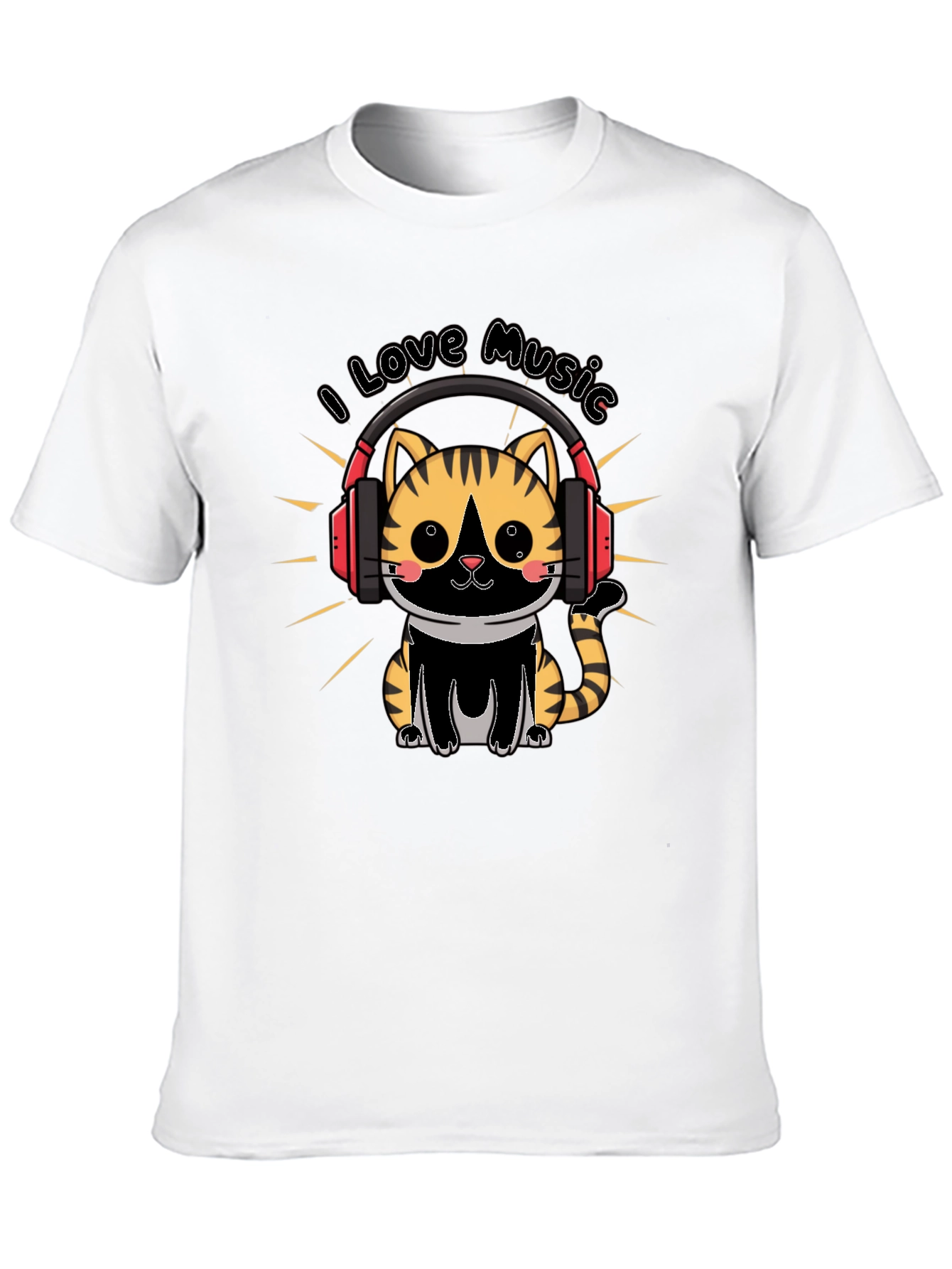 Cute Cat I Love Music T-Shirt