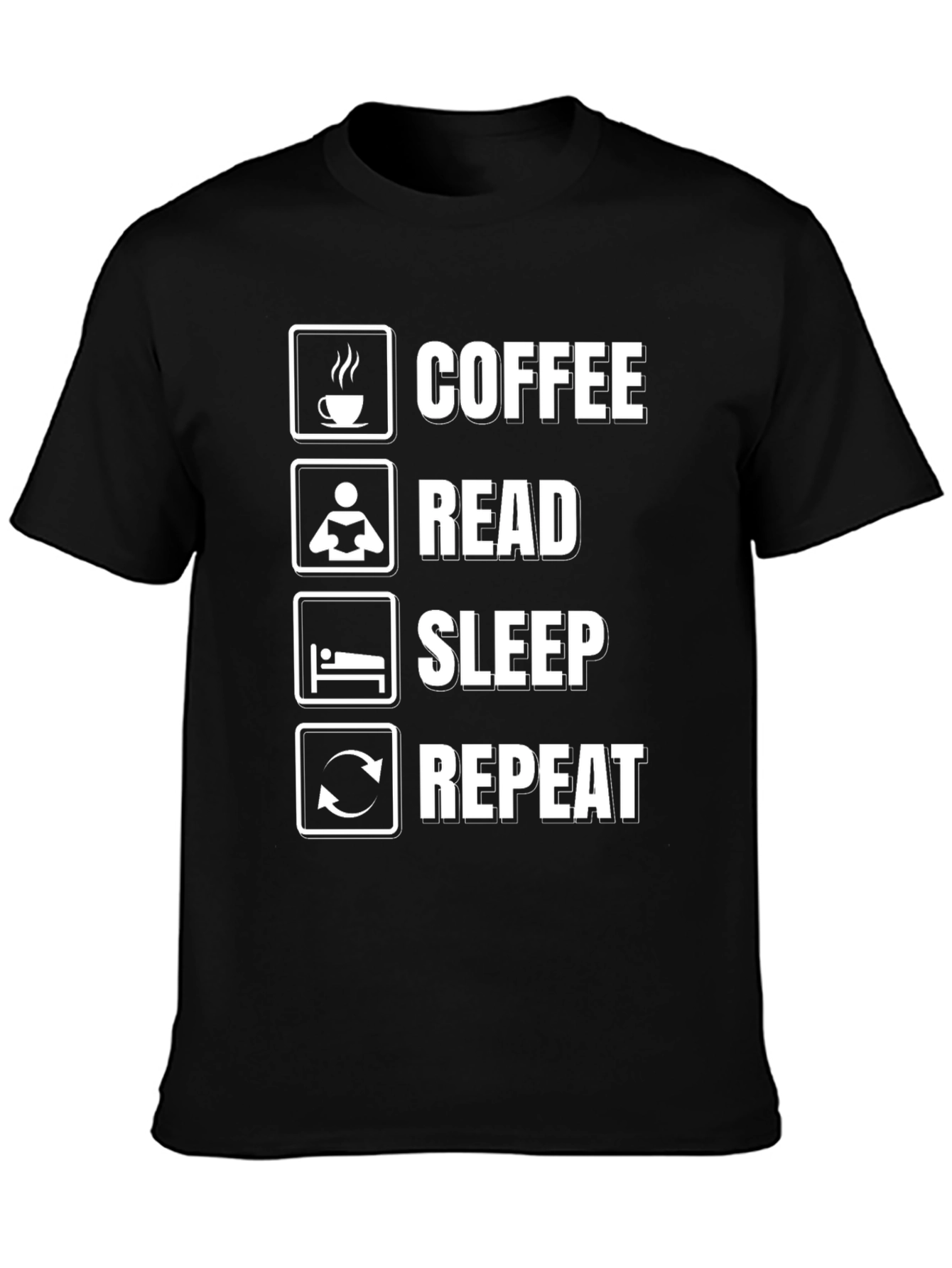 Coffee Read Sleep Repeat Graphic T-Shirt