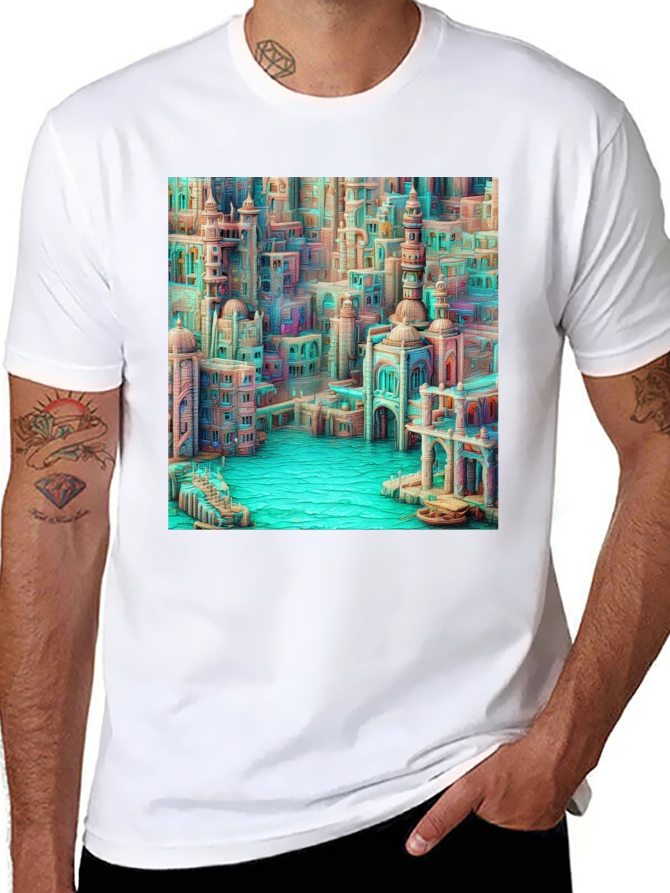 Cityscape Art Tee - Dreamy Urban Design