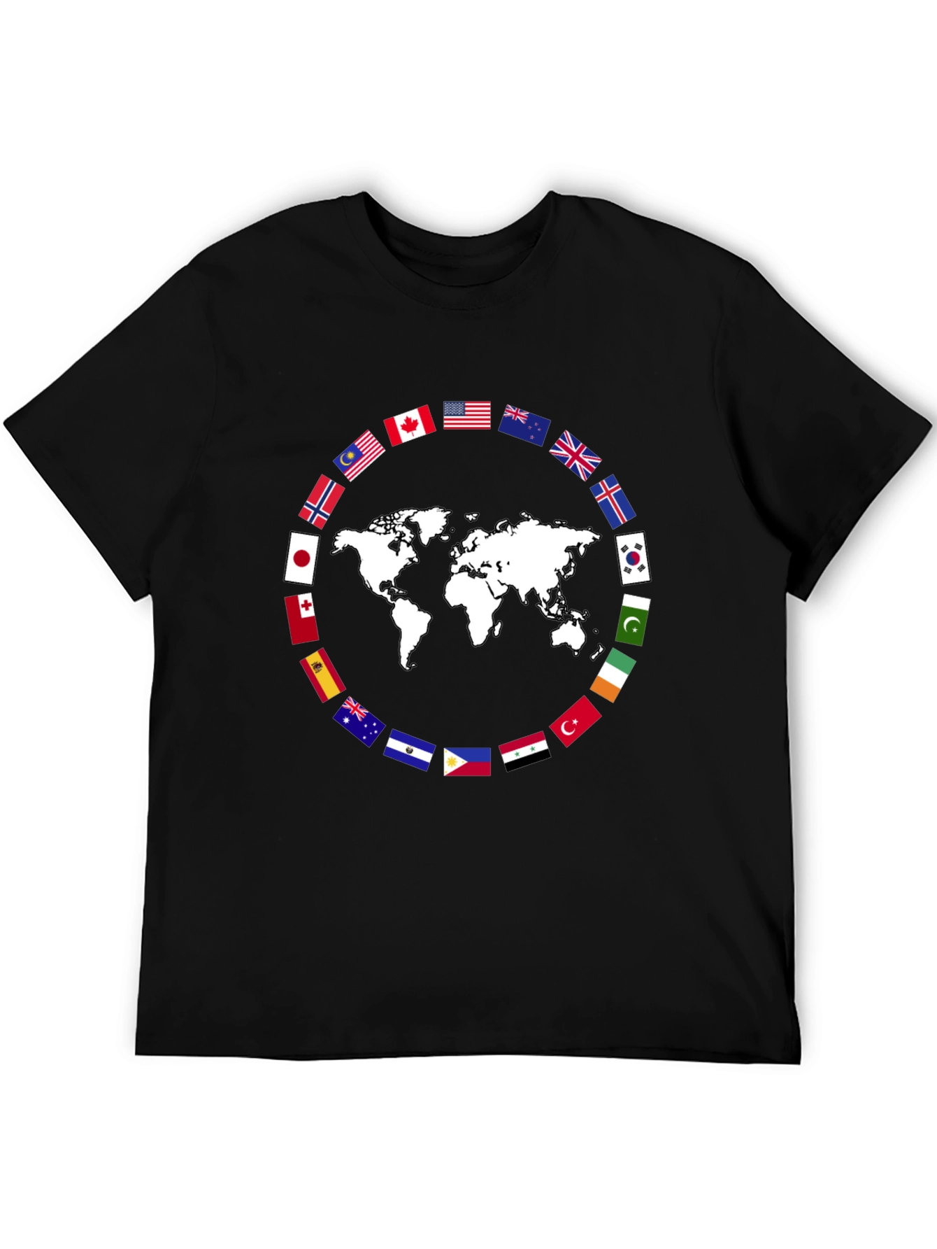 World Flags Graphic T-Shirt