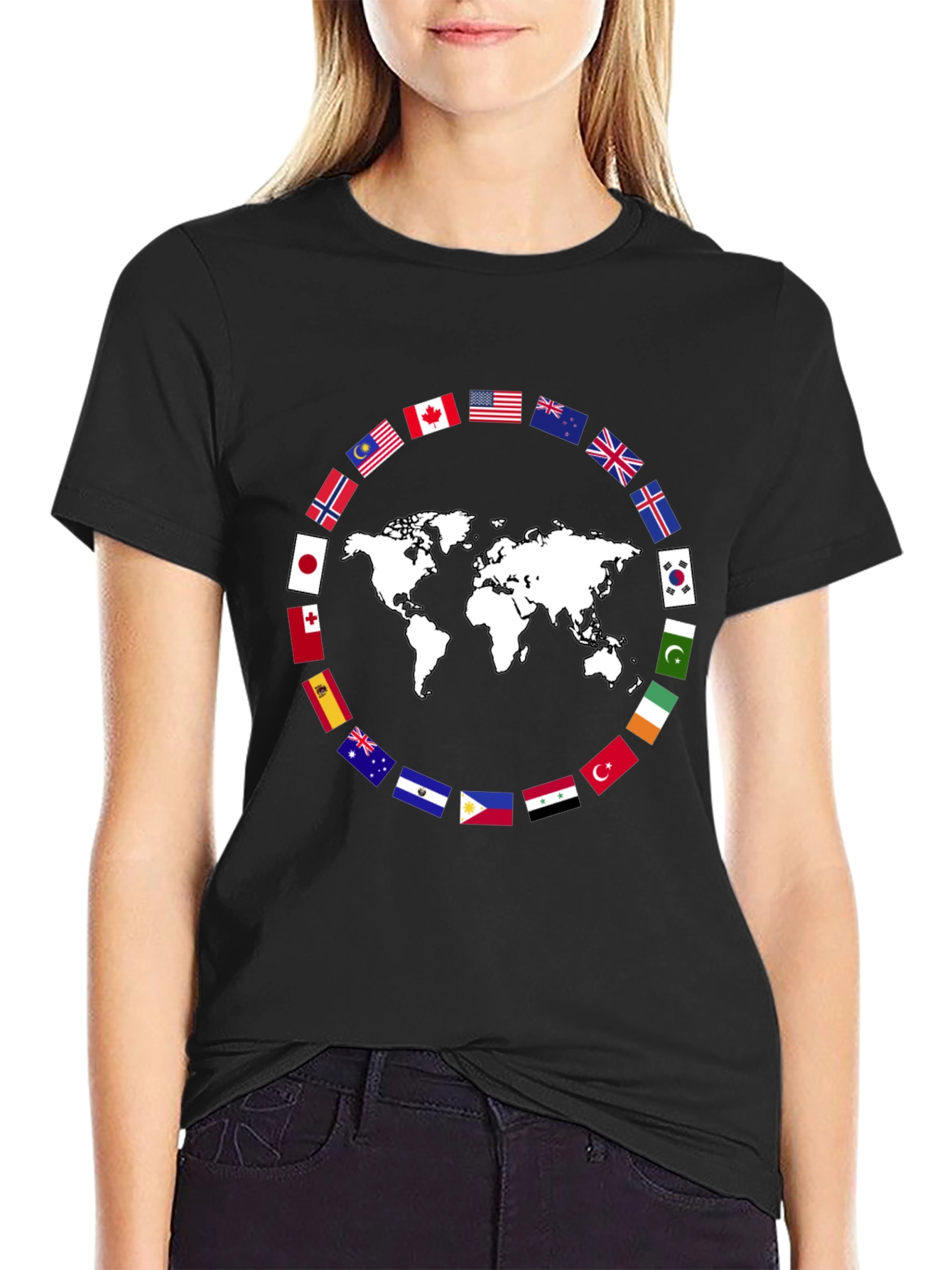 World Flags Graphic T-Shirt