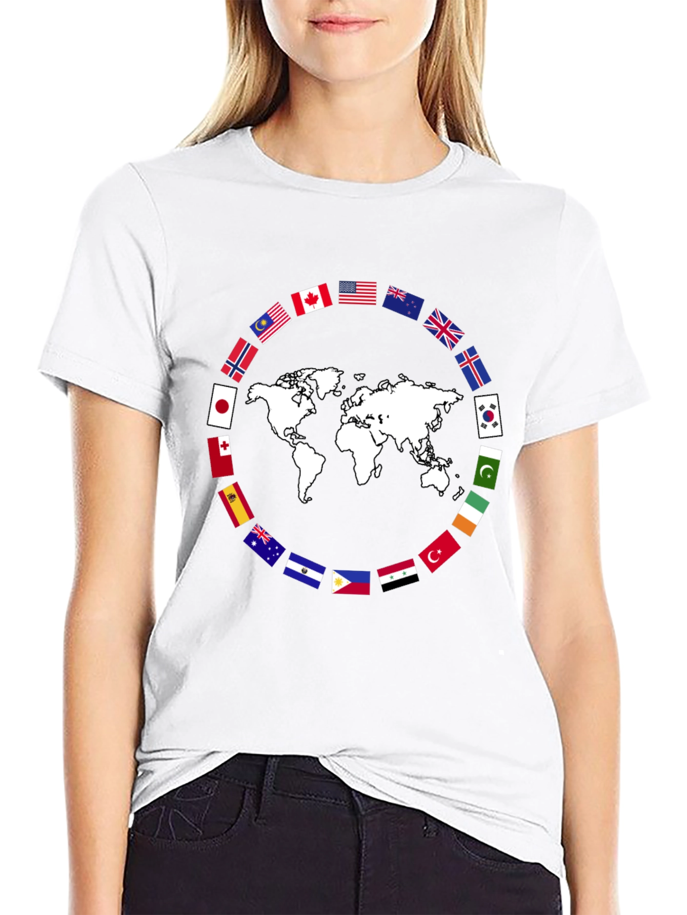 World Flags Graphic T-Shirt