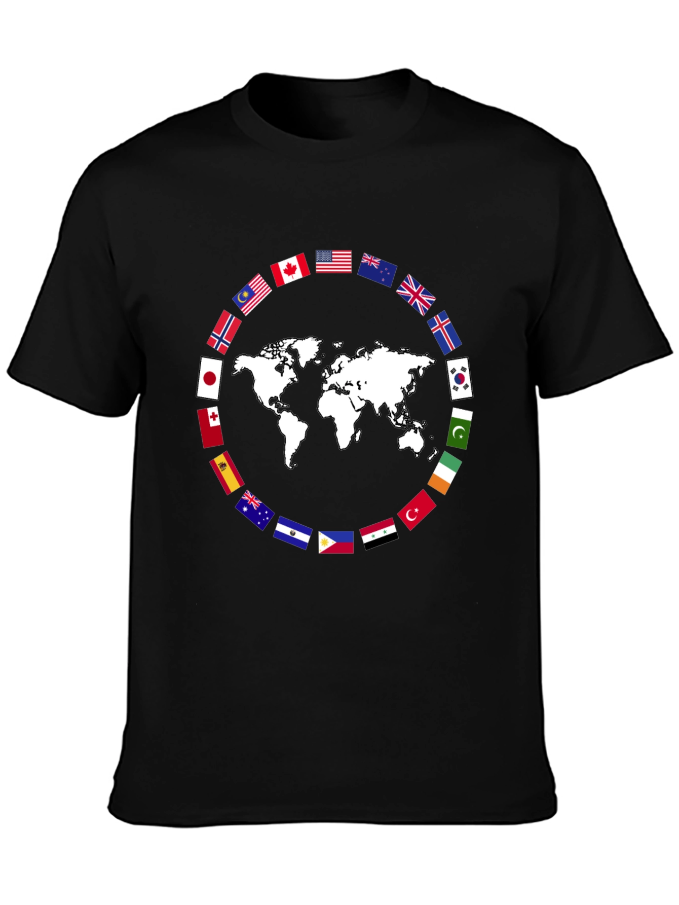 World Flags Graphic T-Shirt