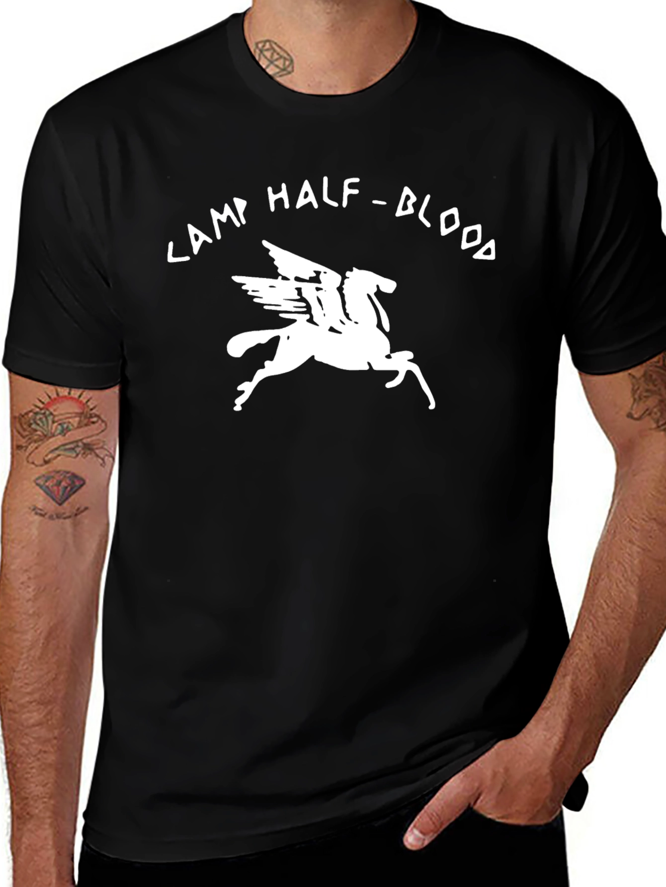 Camp Half-Blood Pegasus Black T-Shirt