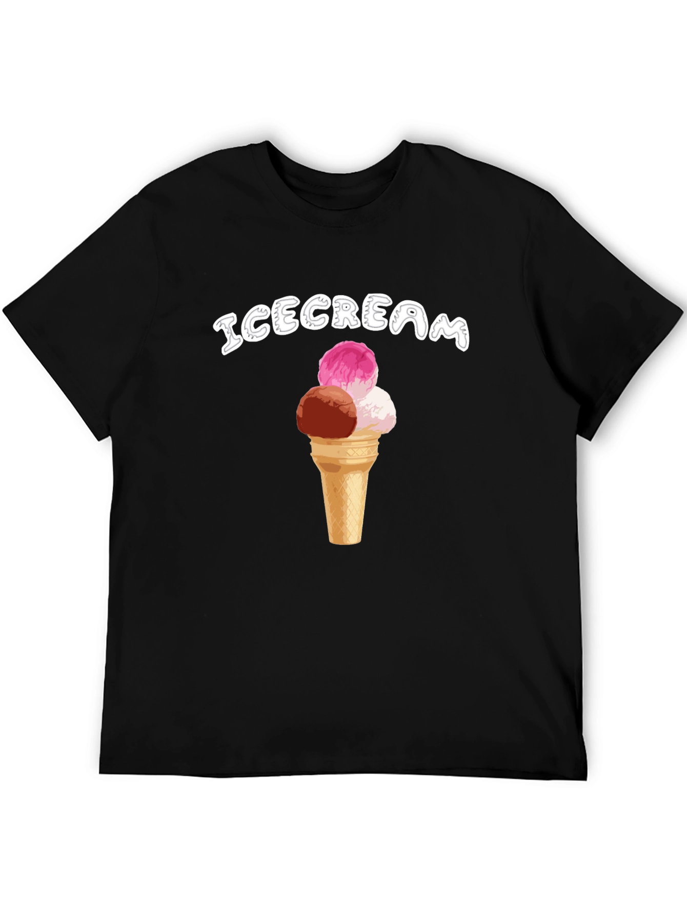 Ice Cream Cone Graphic T-Shirt - Black