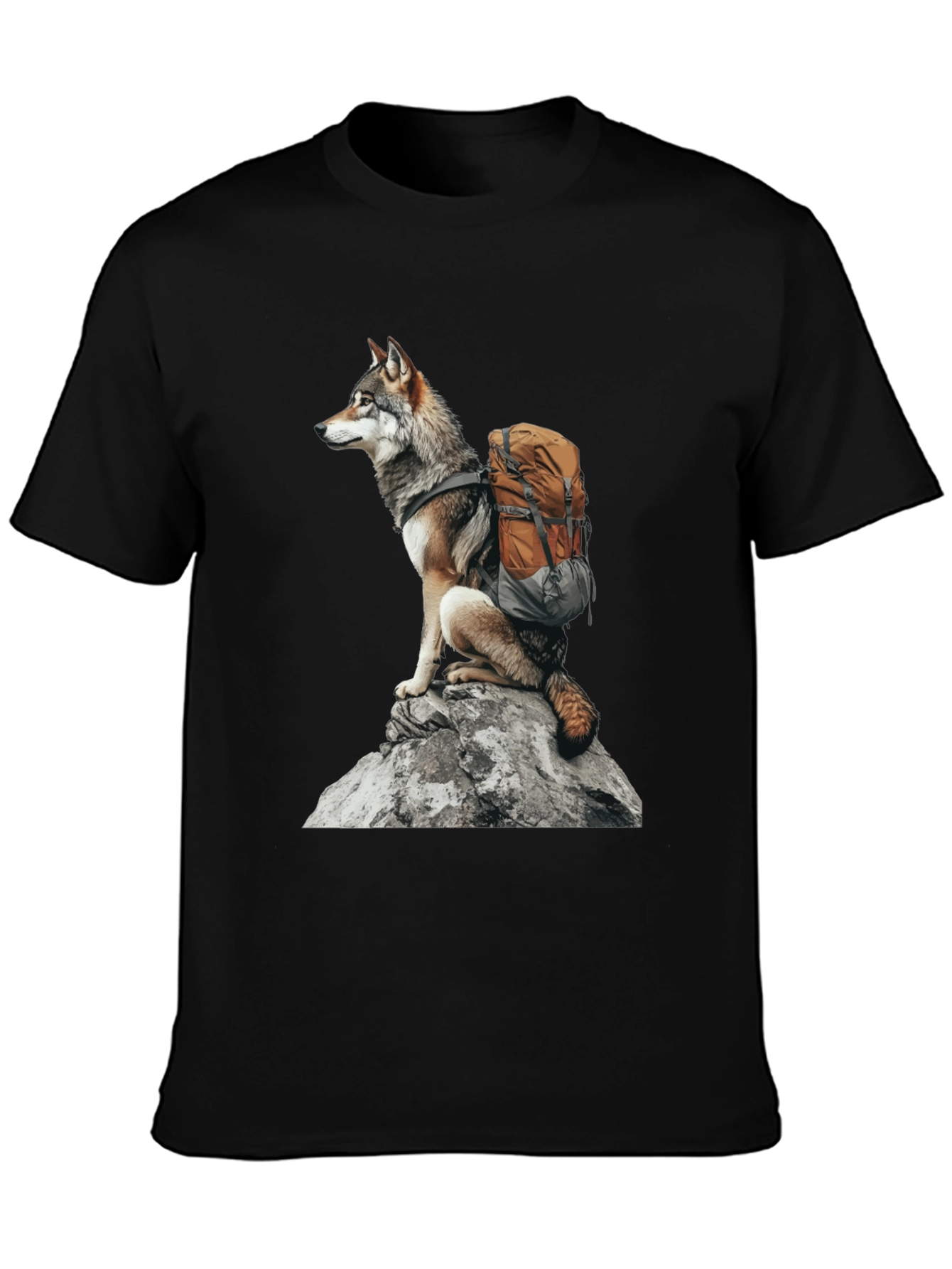 Wolf Hiking T-Shirt - Nature Adventure Tee
