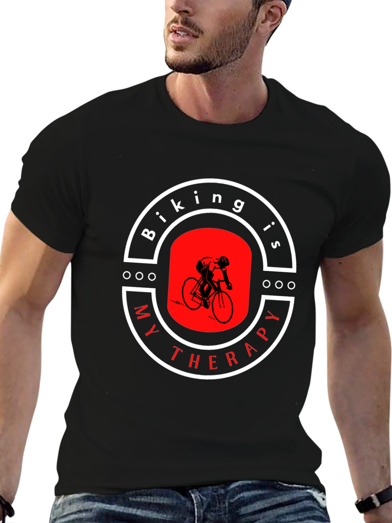 Biking is My Therapy Graphic T-Shirt