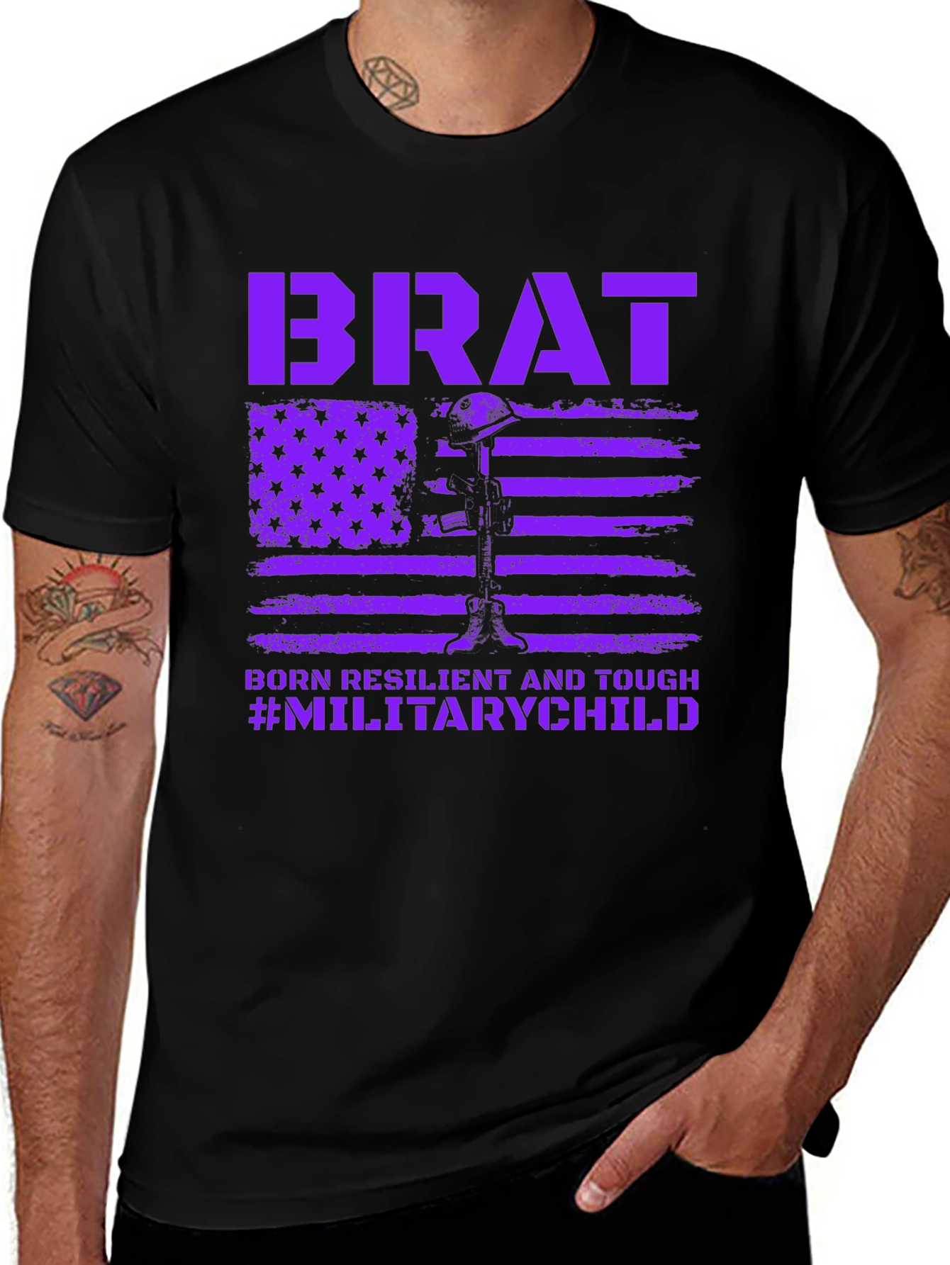 Military Brat T-Shirt - Born Resilient and Tough