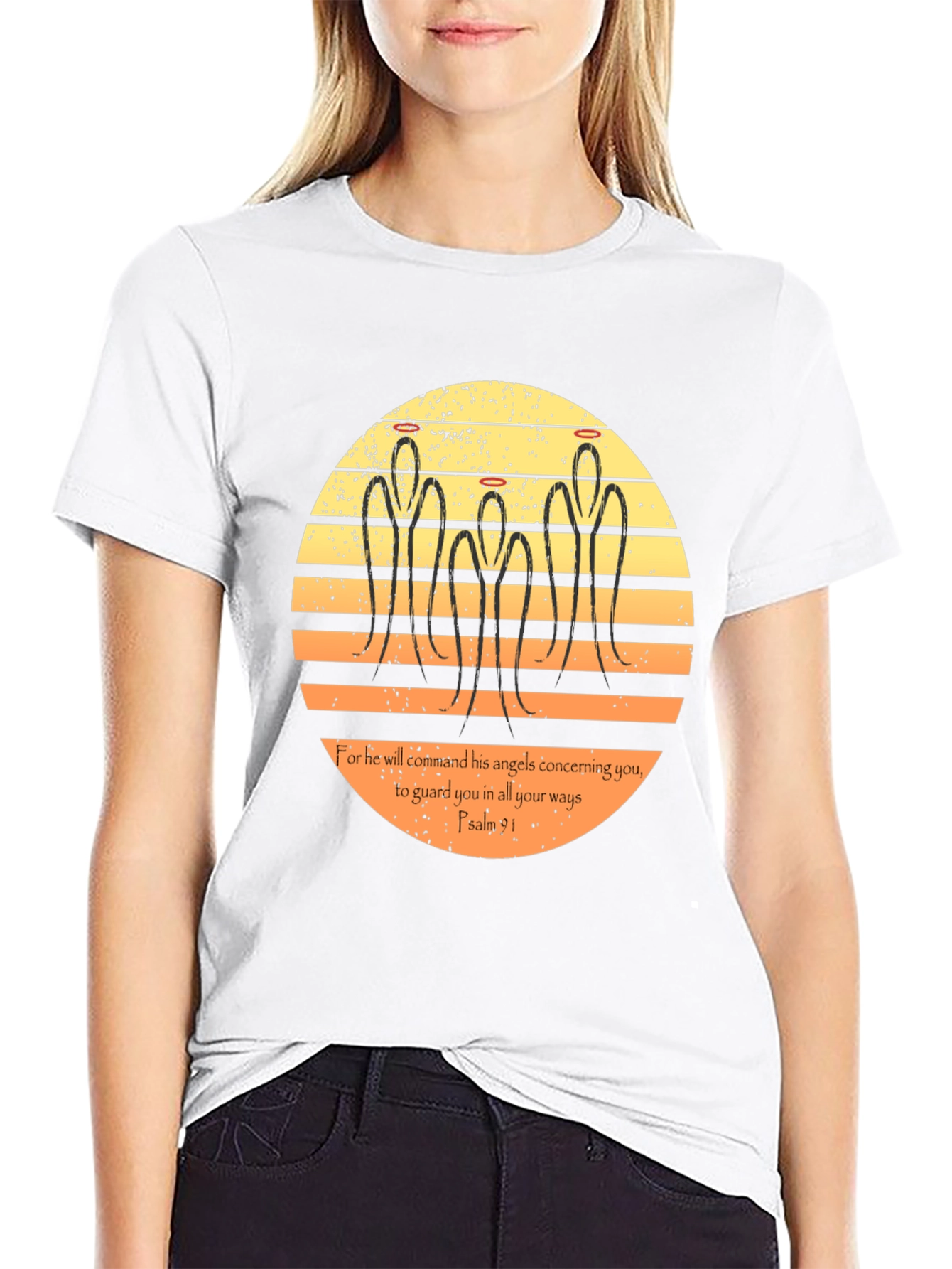 Angels Graphic Tee - Psalm 91 Protective Angels T-Shirt