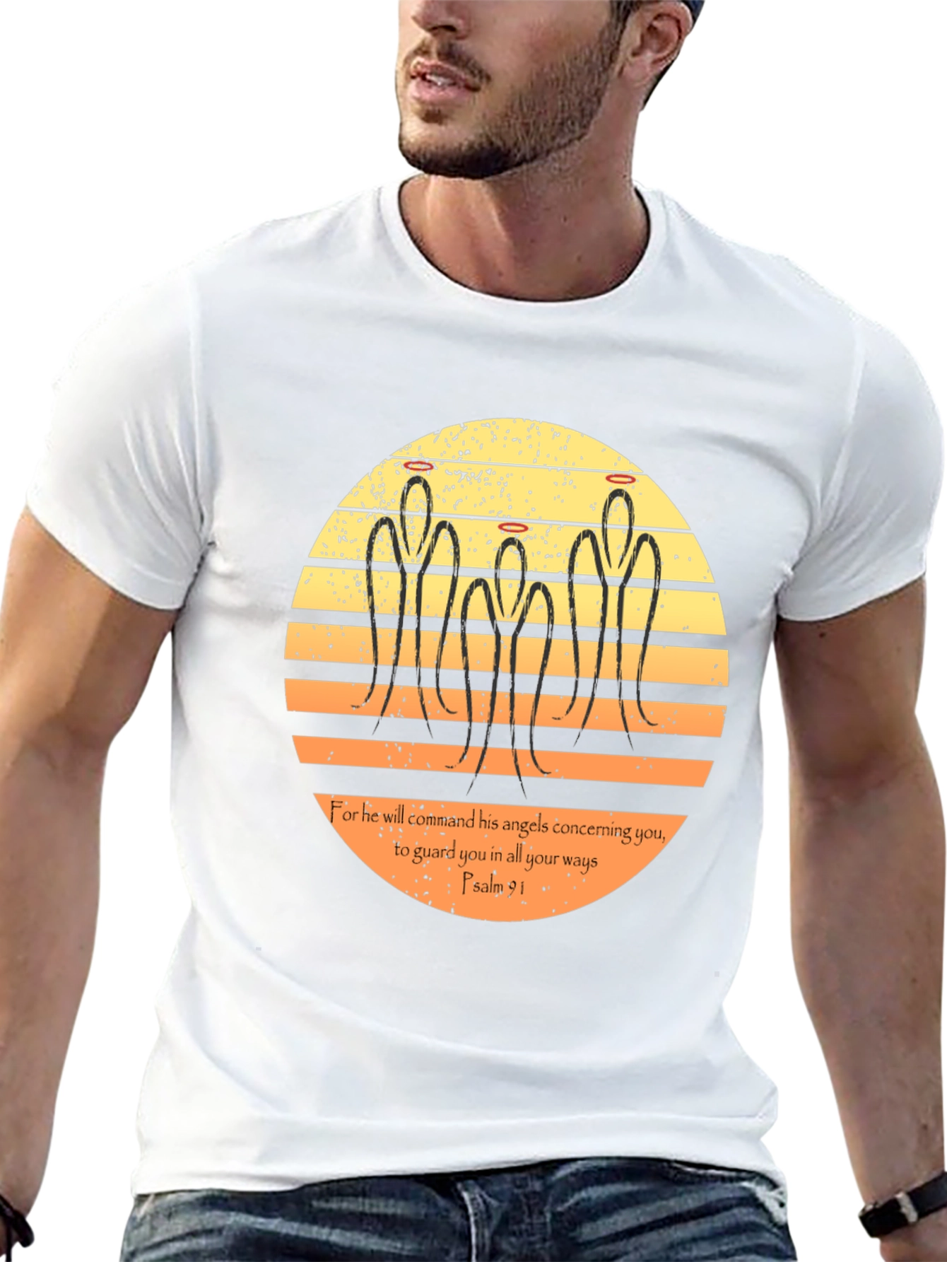 Angels Graphic Tee - Psalm 91 Protective Angels T-Shirt