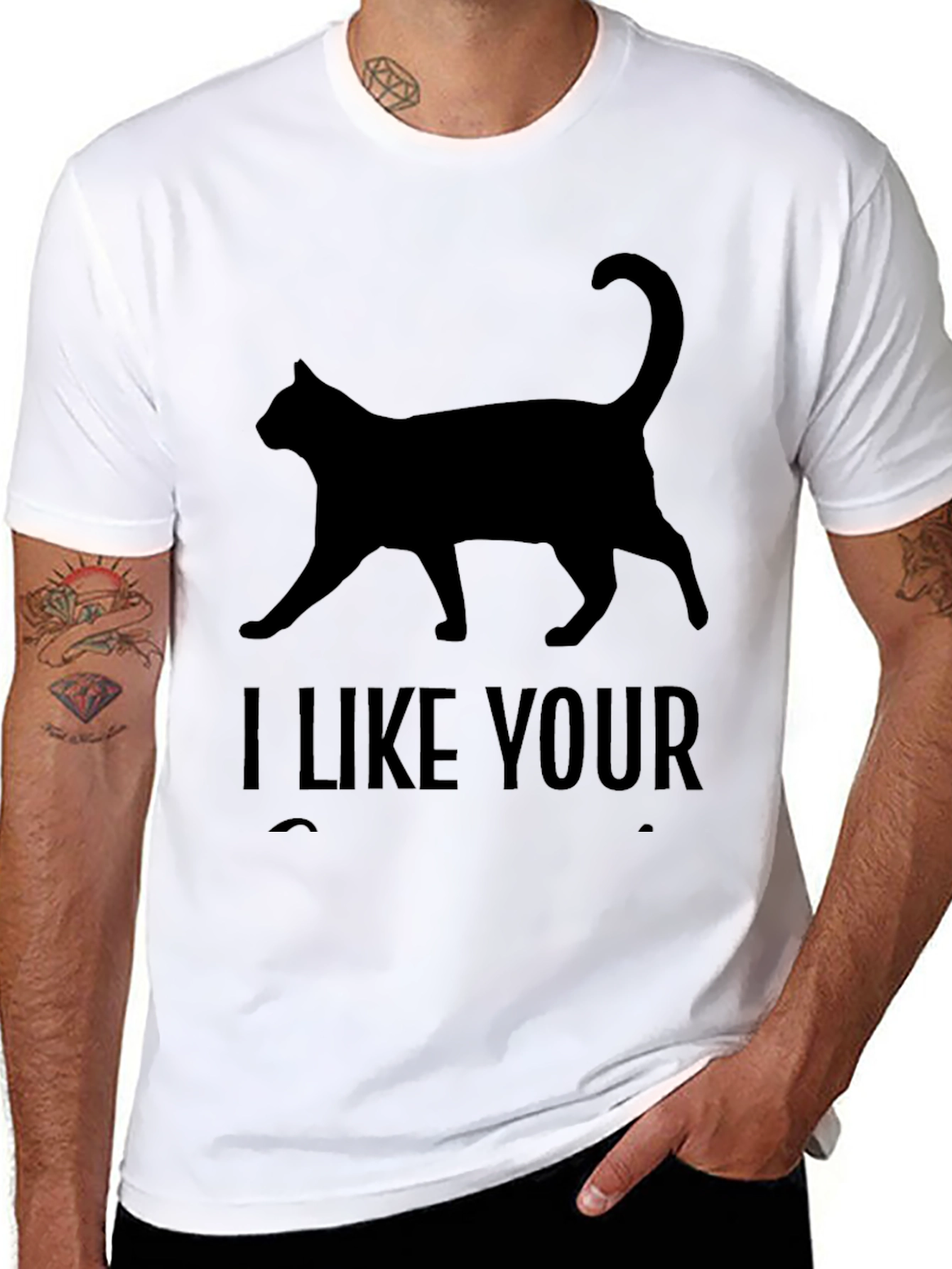 I Like Your Cat T-Shirt - Black Graphic Tee