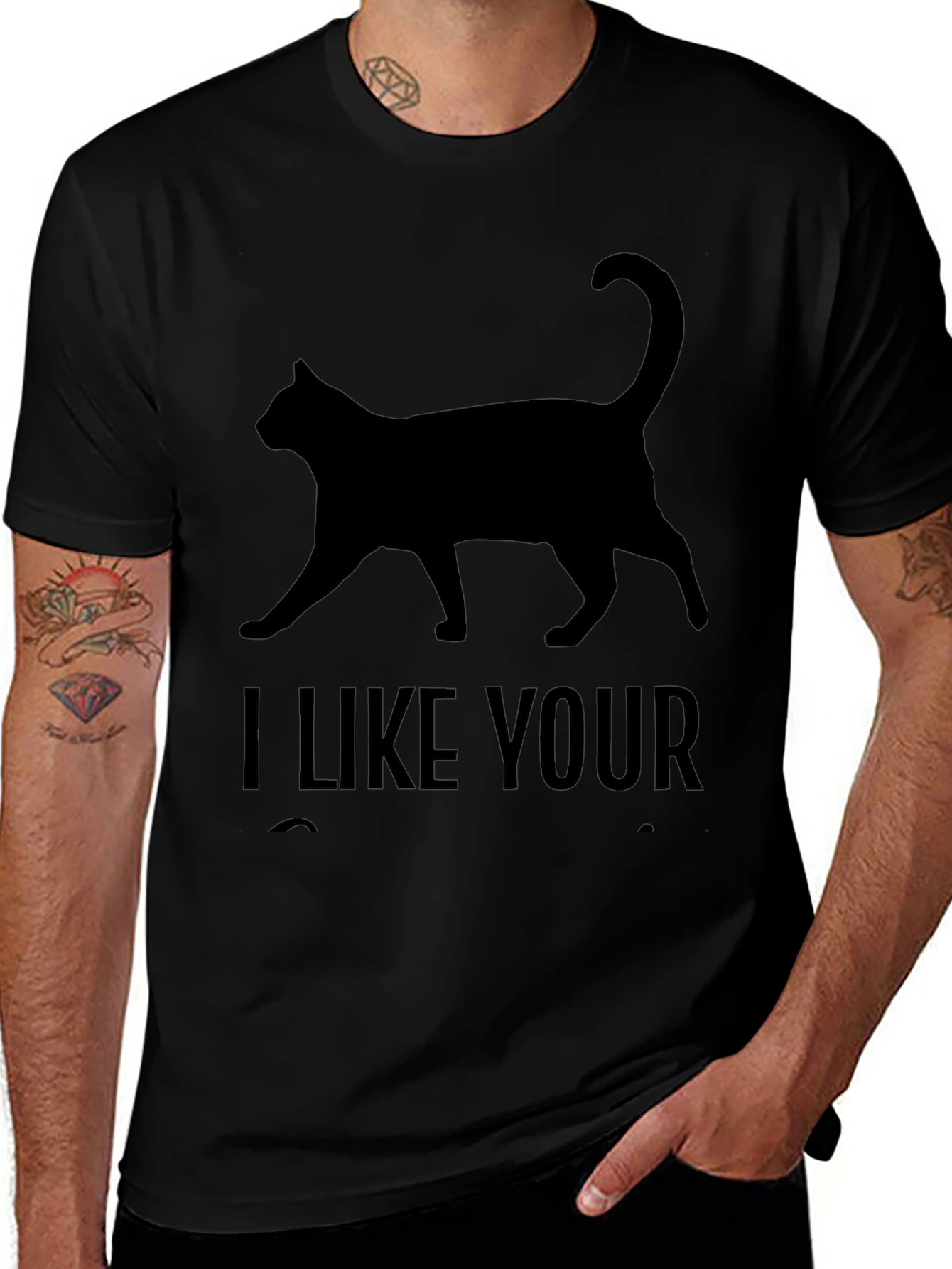 I Like Your Cat T-Shirt - Black Graphic Tee