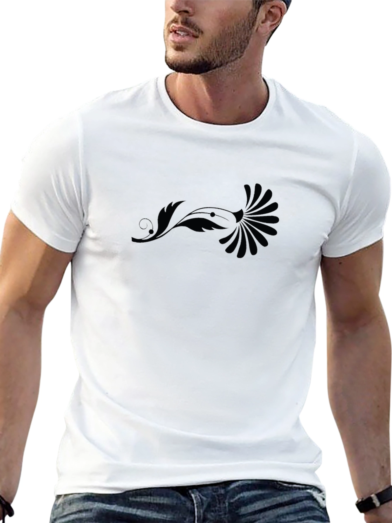 Elegant Black Floral Graphic T-Shirt