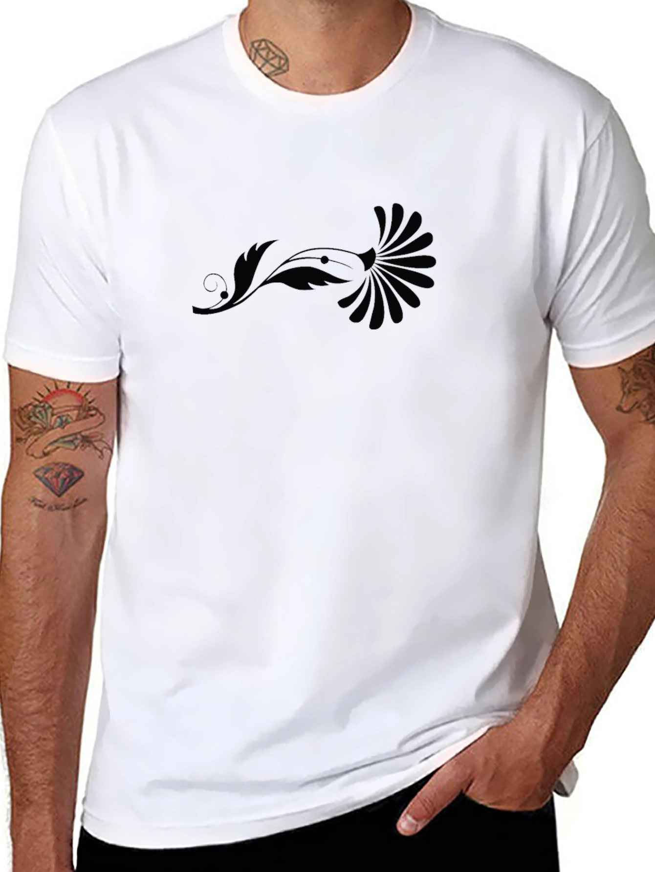 Elegant Black Floral Graphic T-Shirt