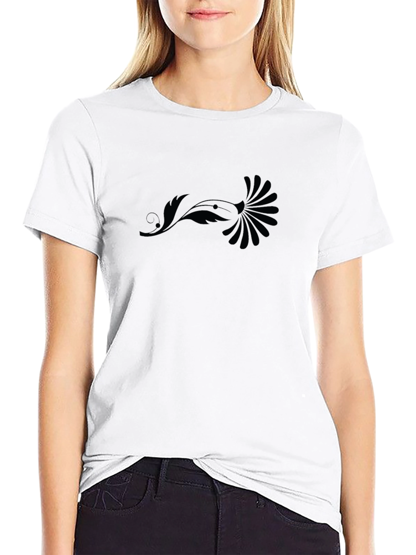 Elegant Black Floral Graphic T-Shirt