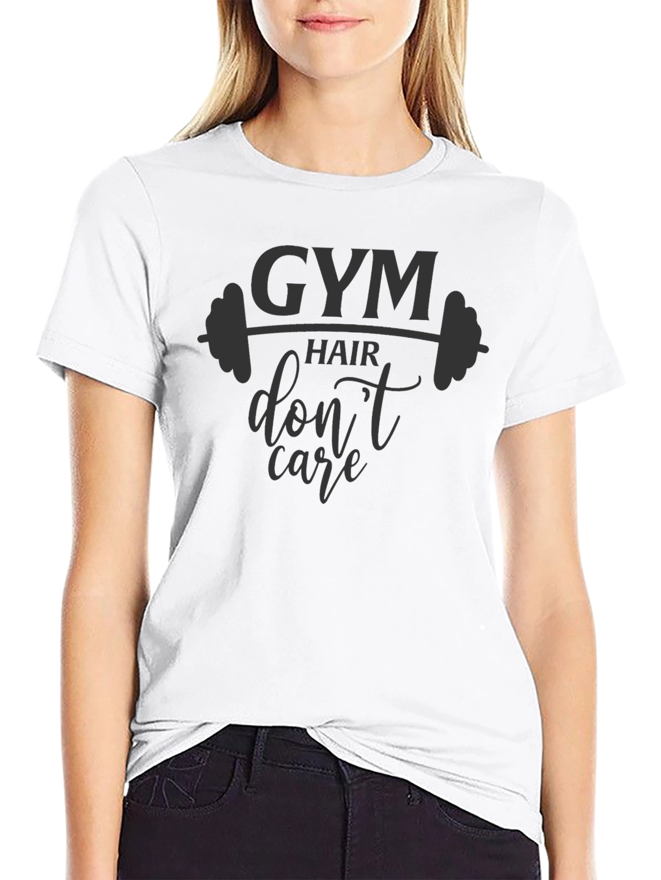 Gym Hair Dont Care T-Shirt - Black Graphic Tee