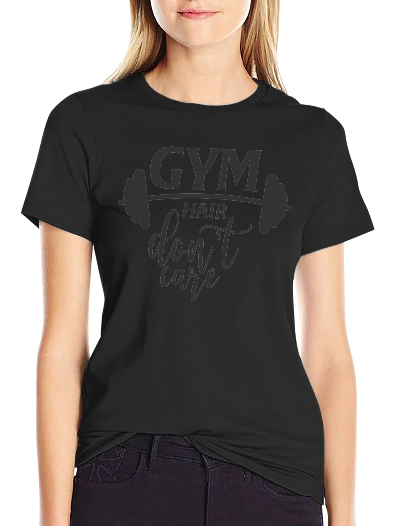 Gym Hair Dont Care T-Shirt - Black Graphic Tee