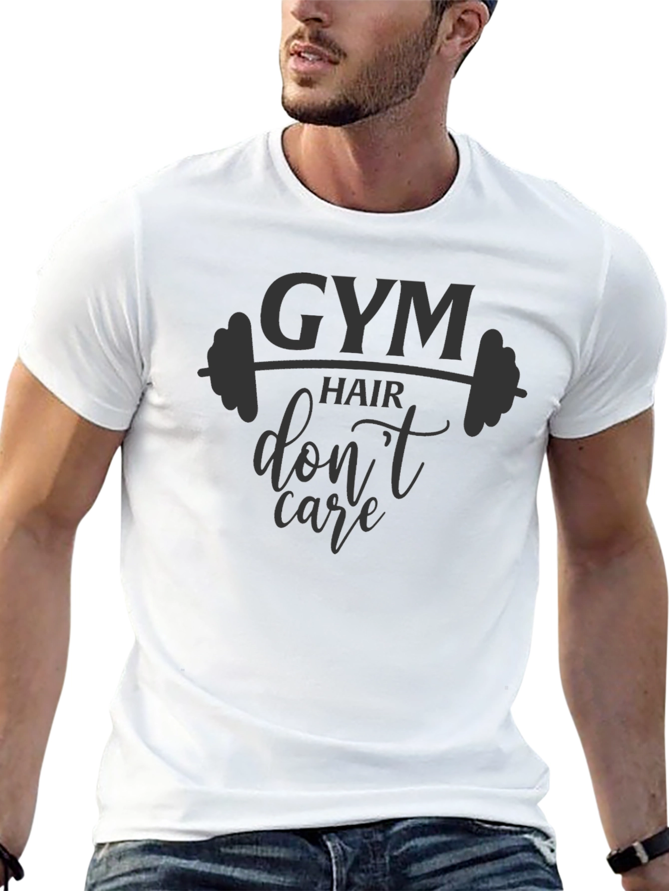 Gym Hair Dont Care T-Shirt - Black Graphic Tee