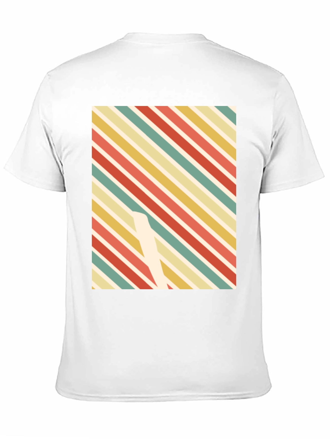 Retro Stripe Pattern Graphic Tee - Casual Style